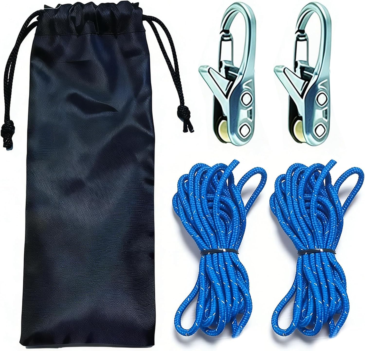 Rope Roller Cam Lock Tensioner, 6-Pack Cord and Tightening and Cinching Tool for Paracord, Durable Heavy Duty Rope Tightener Ratchet for Outdoor Camping, Cargo Securing, Tent Straps (2+2)