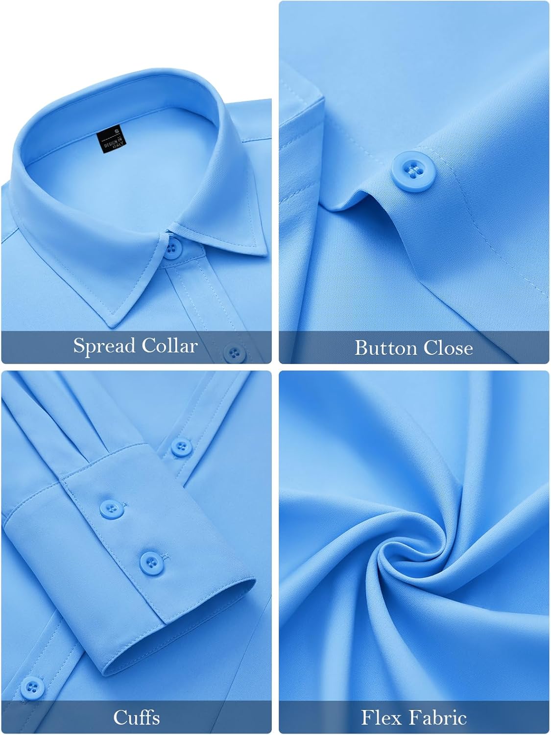 Mutitop Button Down Shirts for Women Long Sleeve Dress Shirts Wrinkle Free Collared Work Office Solid Blouses Corset Tops - Image 5