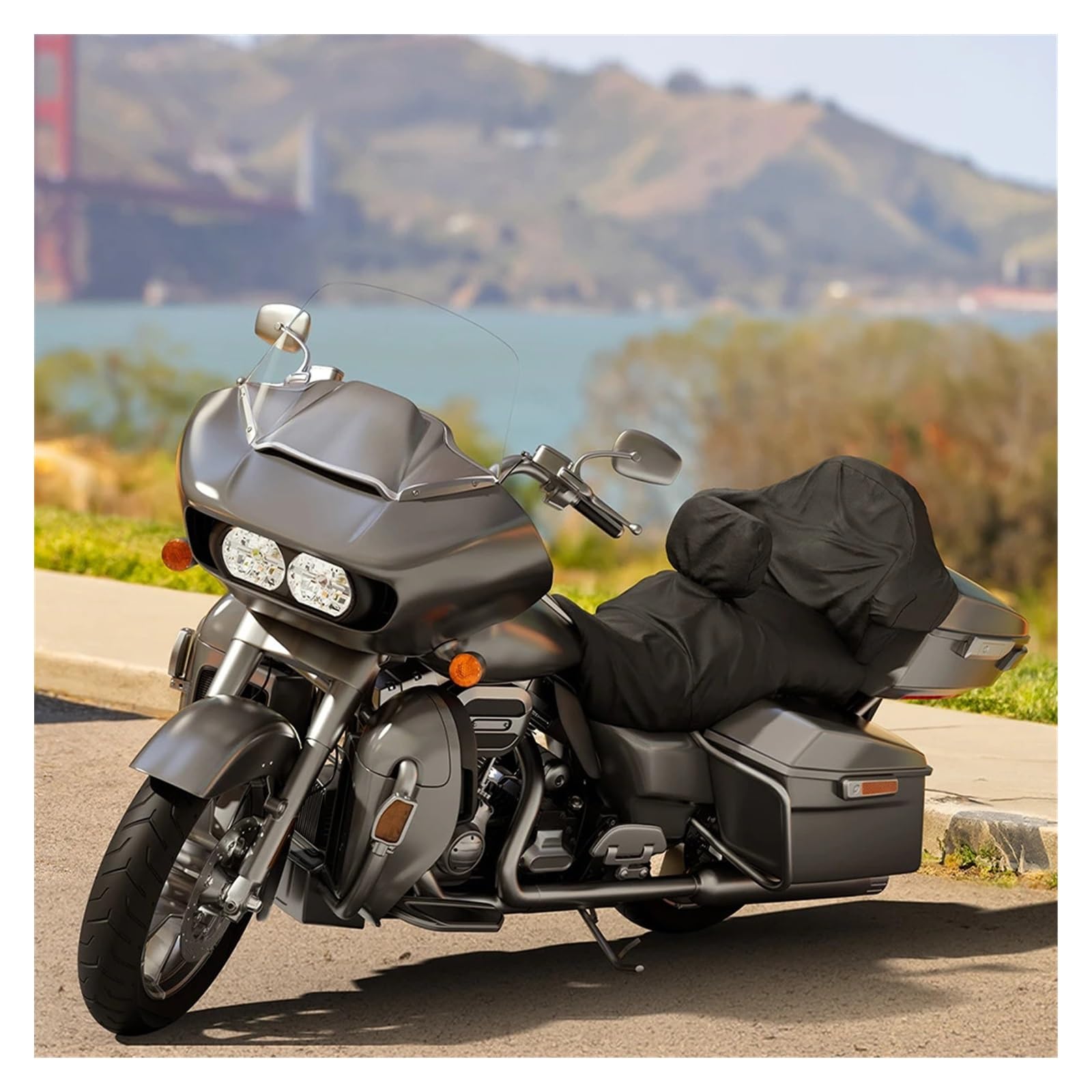 Fodera Sella Moto Coprisedile Per Moto, Antipioggia, Antipolvere, Per Sedili Di Modelli Per Touring Trike Con Copertura Per Poggiapiedi Del Conducente