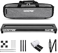 Vista 14 de Ghost Fire - Soporte para pedales para guitarra, de aleación de aluminio, soporte para pedales de efectos para guitarra, con bolsa de transporte