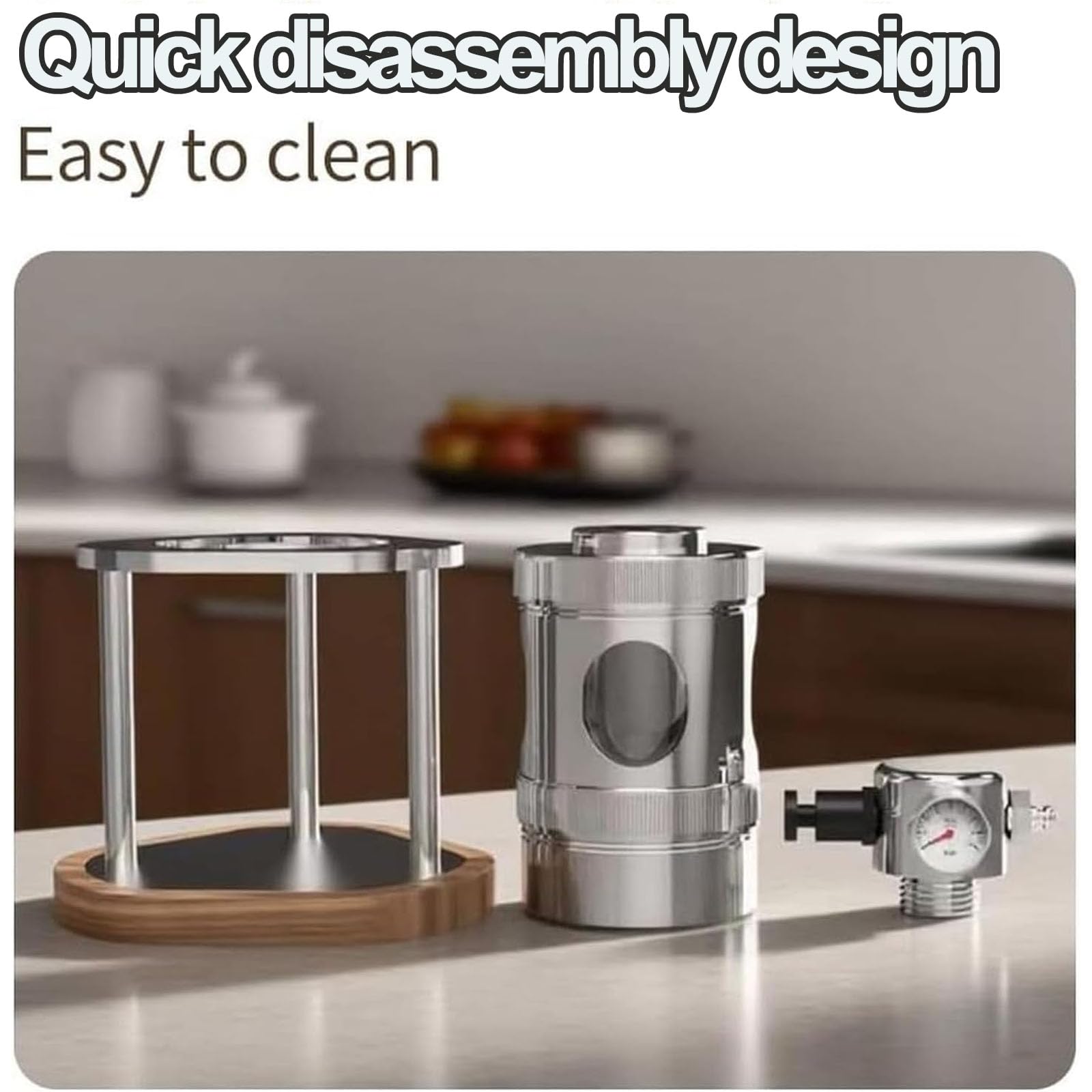 Cafetera neumática, cafetera manual con manómetro, extracción de 1 a 16 bares, diseño portátil para el hogar, viajes, camping, fácil de limpiar