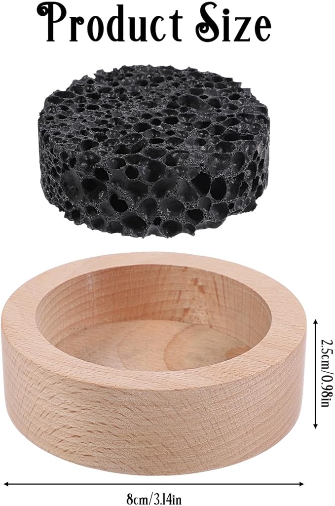 Difusor de Aceites Esenciales Pasivo de Roca con Base de Madera miniatura 3