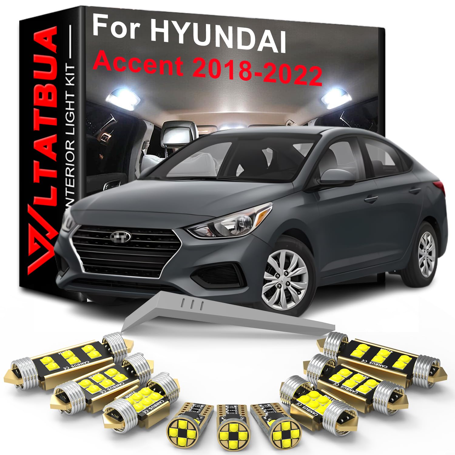 Kit De Bombillas LED Para Interior, 10 Uds., Para Hyundai
