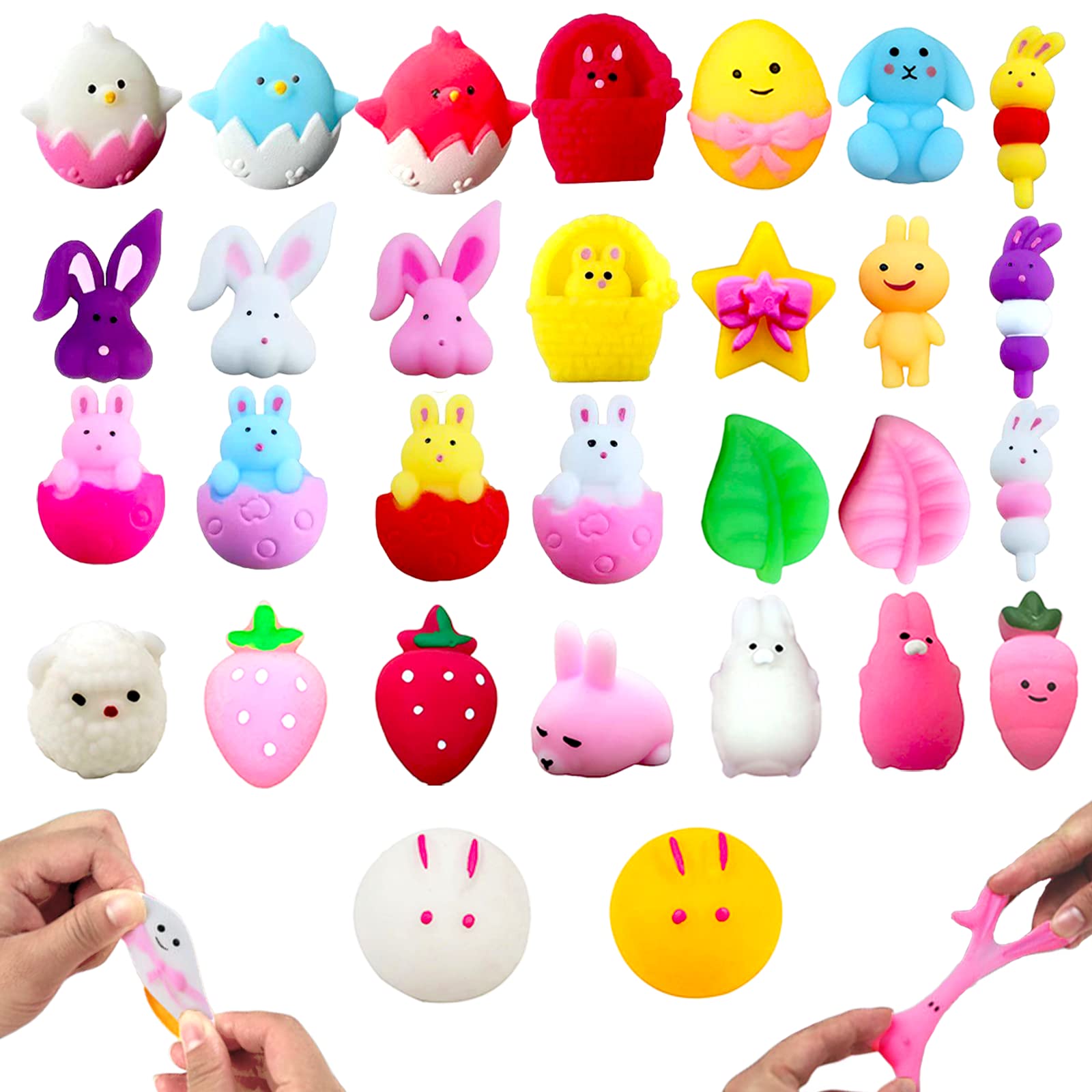 12 Jouets Squishy Mochi Animaux Kawaii - Anti-Stress Enfants - Cadeaux Anniversaire Halloween Noël