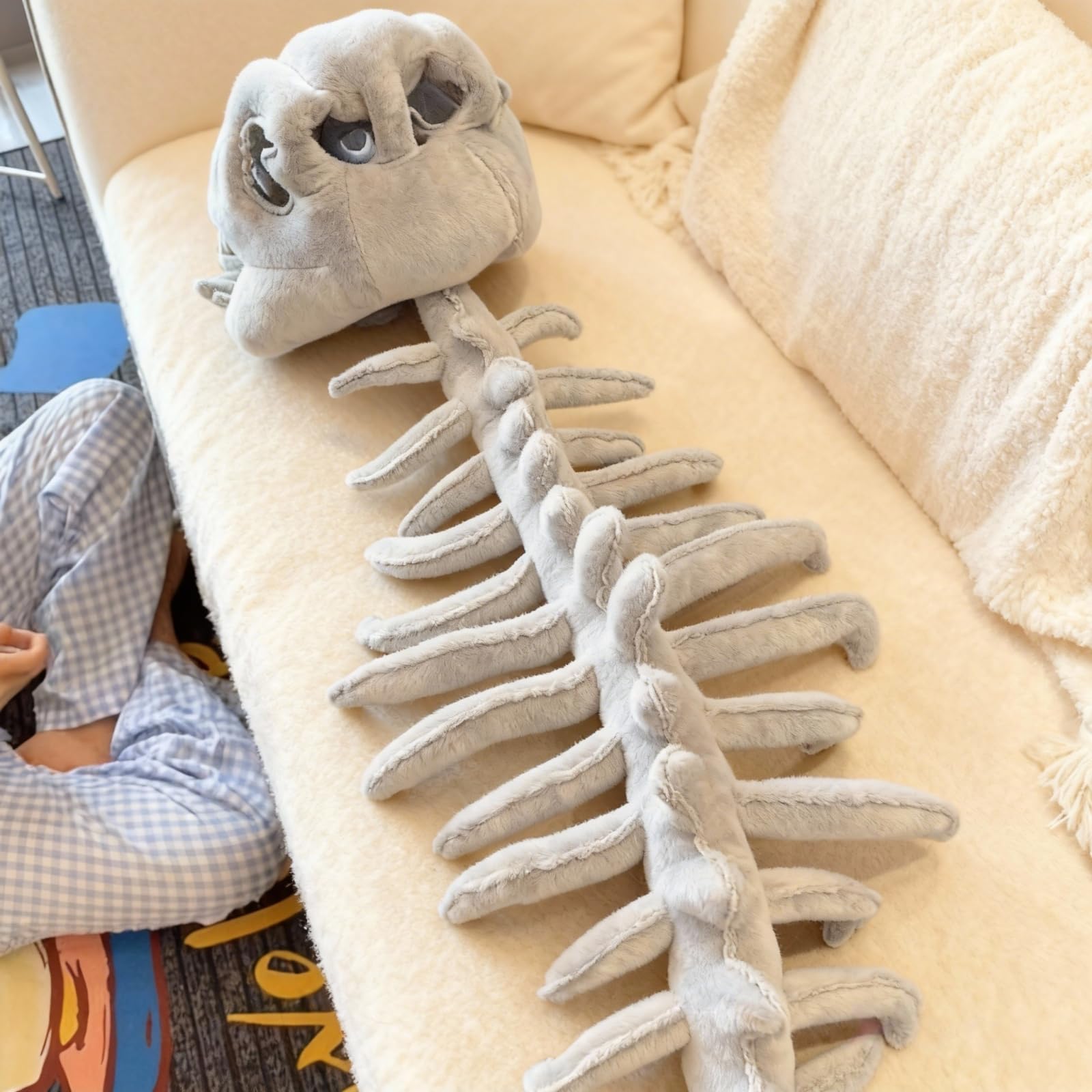 Silly Dino Plush Skeleton Dinosaur Skeleton Costume with 3D Spinosaurus Skull Mask for Dress-Up Party Fun — view 2