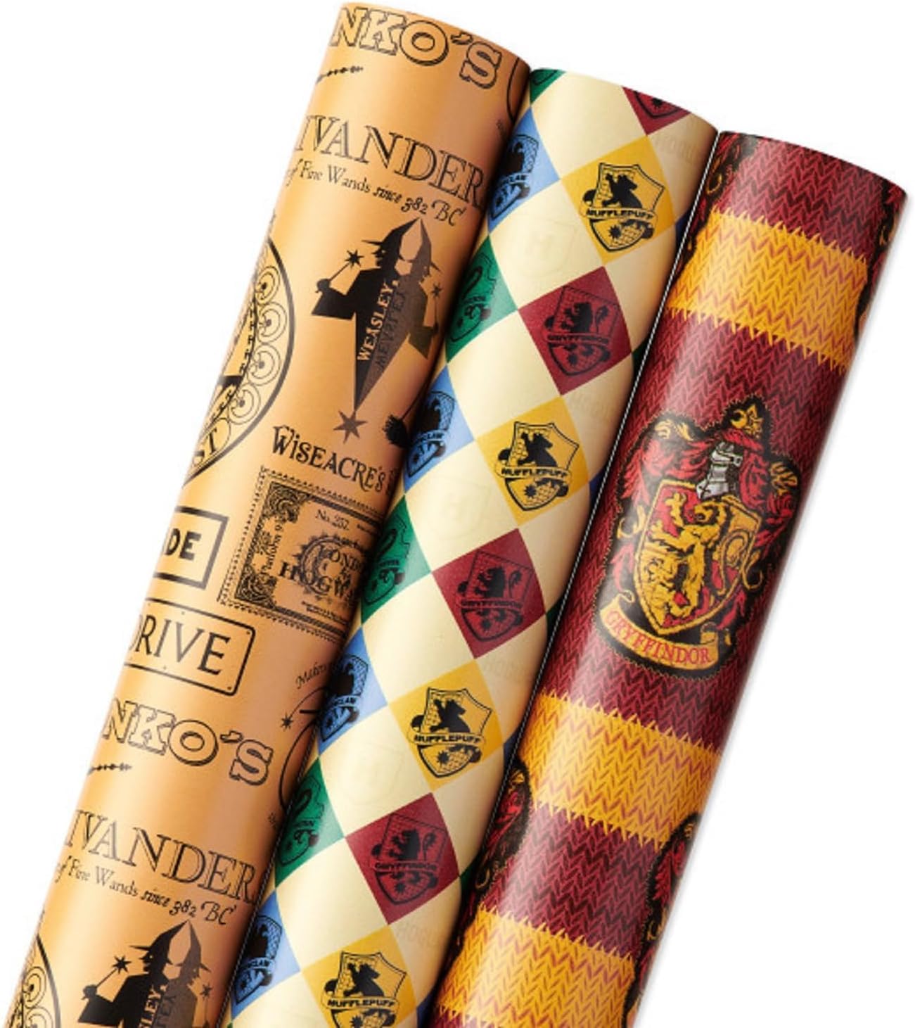 Scotch Gift-Wrap Bundle Variety Pack Tape, 6 Rolls and American Greetings Harry Potter Wrapping Paper Set with Gridlines, 3 Rolls, 30 in. x 14 ft.