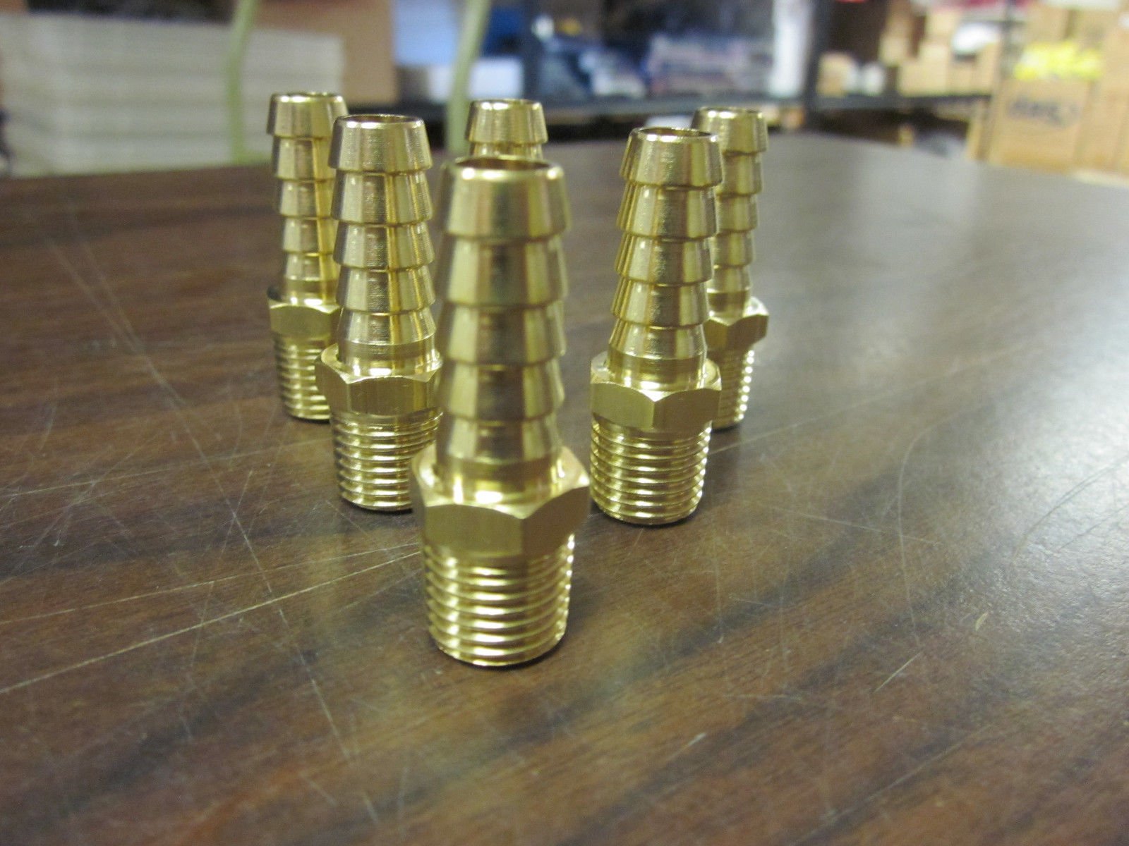 LOT OF 6 SOLID BRASS 1/4
