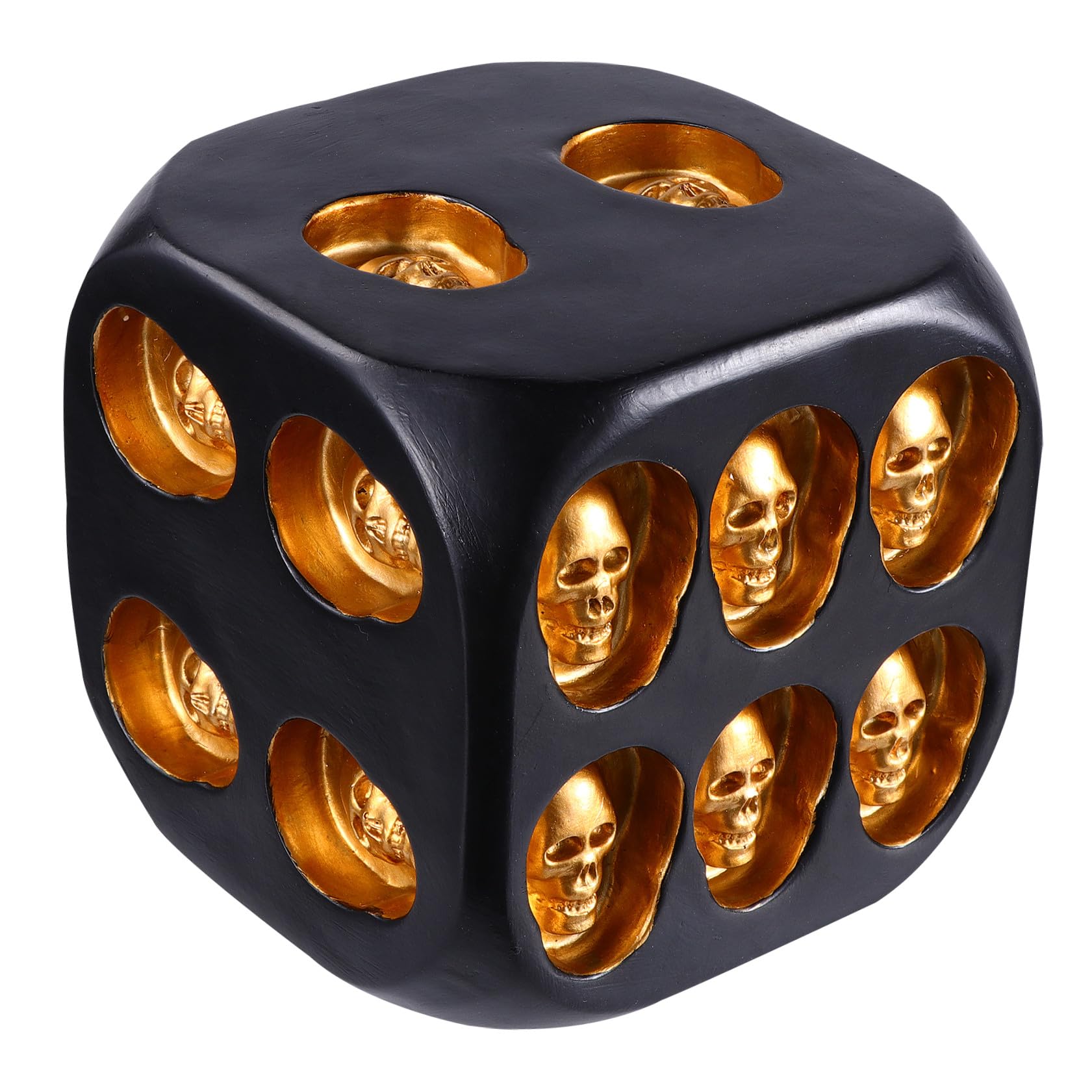 Toddmomy Jouet de Dés de Crâne 10, 5cm en Résine Noire, Ambiance Halloween | Décoration de Fête, Modèle Créatif pour Soirée et Carnaval, Objet Ornemental au Style Unique