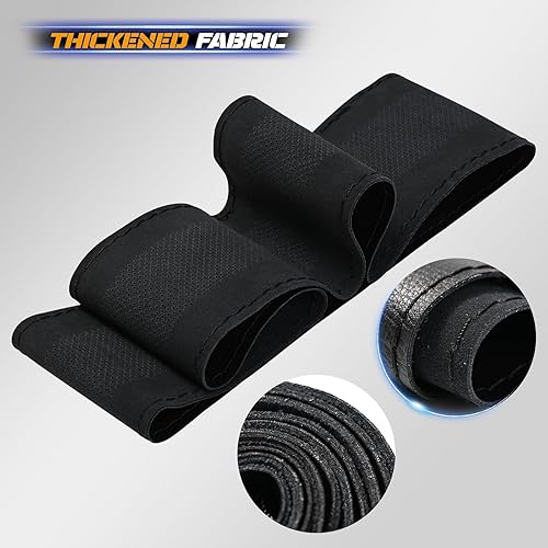 Miniatura 3 de AUTOXBERT 15.0 in15 Cuero Genuino DIY Volante Cubierta Suave Costura En La Cubierta Del Envolver Con Agujas Hilo Ajuste Para VW Ford Nissan Kia