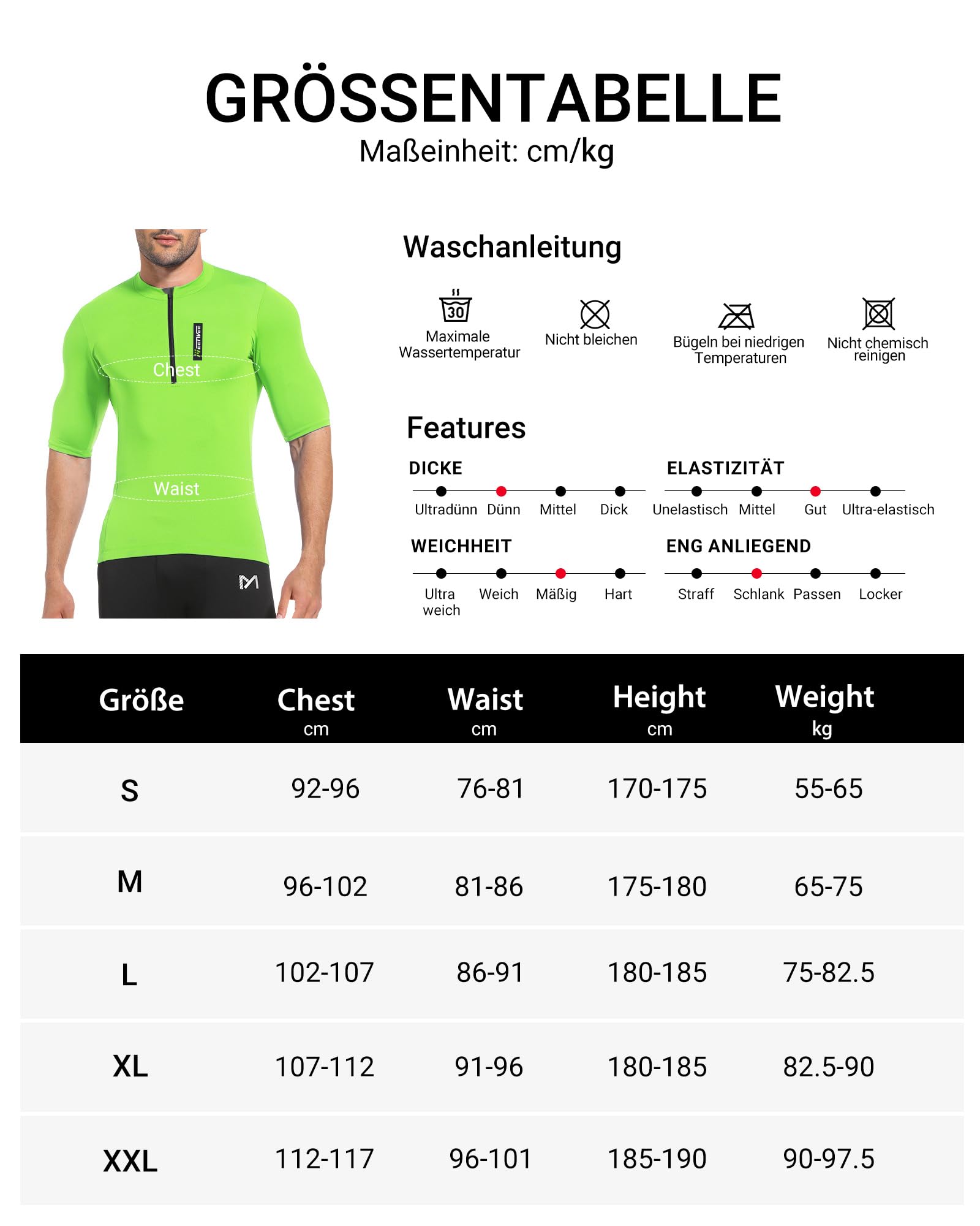 MEETYOO Maglia da Ciclismo da Uomo a Maniche Corte e Maniche Lunghe, Traspirante, Leggera, ad Asciugatura Rapida, con Cerniera Facile da Aprire e 3 Tasche Posteriori, Ideale per la Primavera e