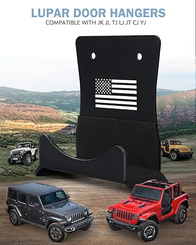 Miniatura 7 de Perchas de almacenamiento para puertas compatibles con Jeep Wrangler 1956-2024, soporte de almacenamiento de puerta extraíble montado en la pared