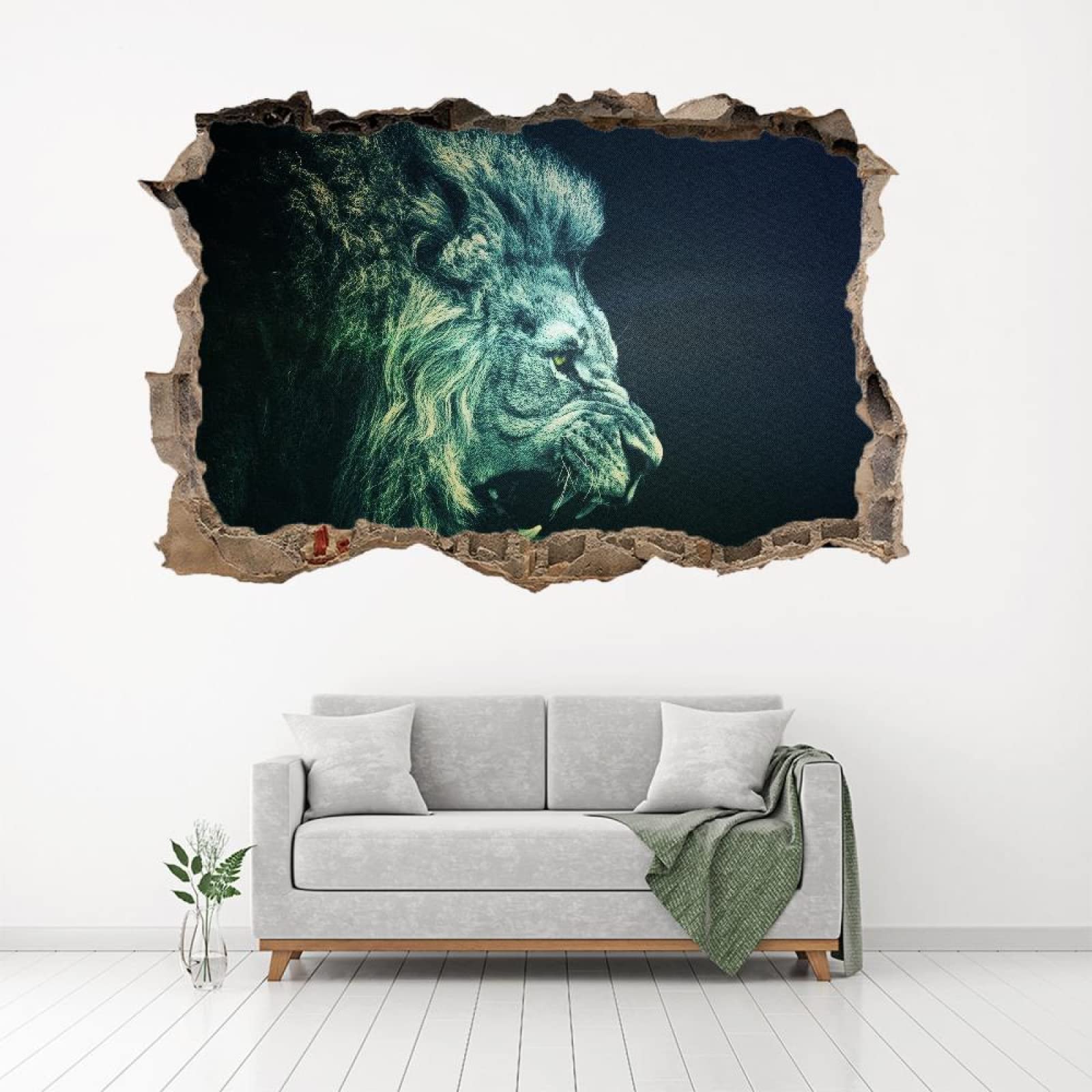 Calcomanía Rota 3D, León Adhesivo Extraíble De Vinilo Para Despegar Y Pegar, Animal Tatuaje De Pared Niñas Niños Dormitorio Guardería Habitación Decoración Para El Hogar 80x120cm