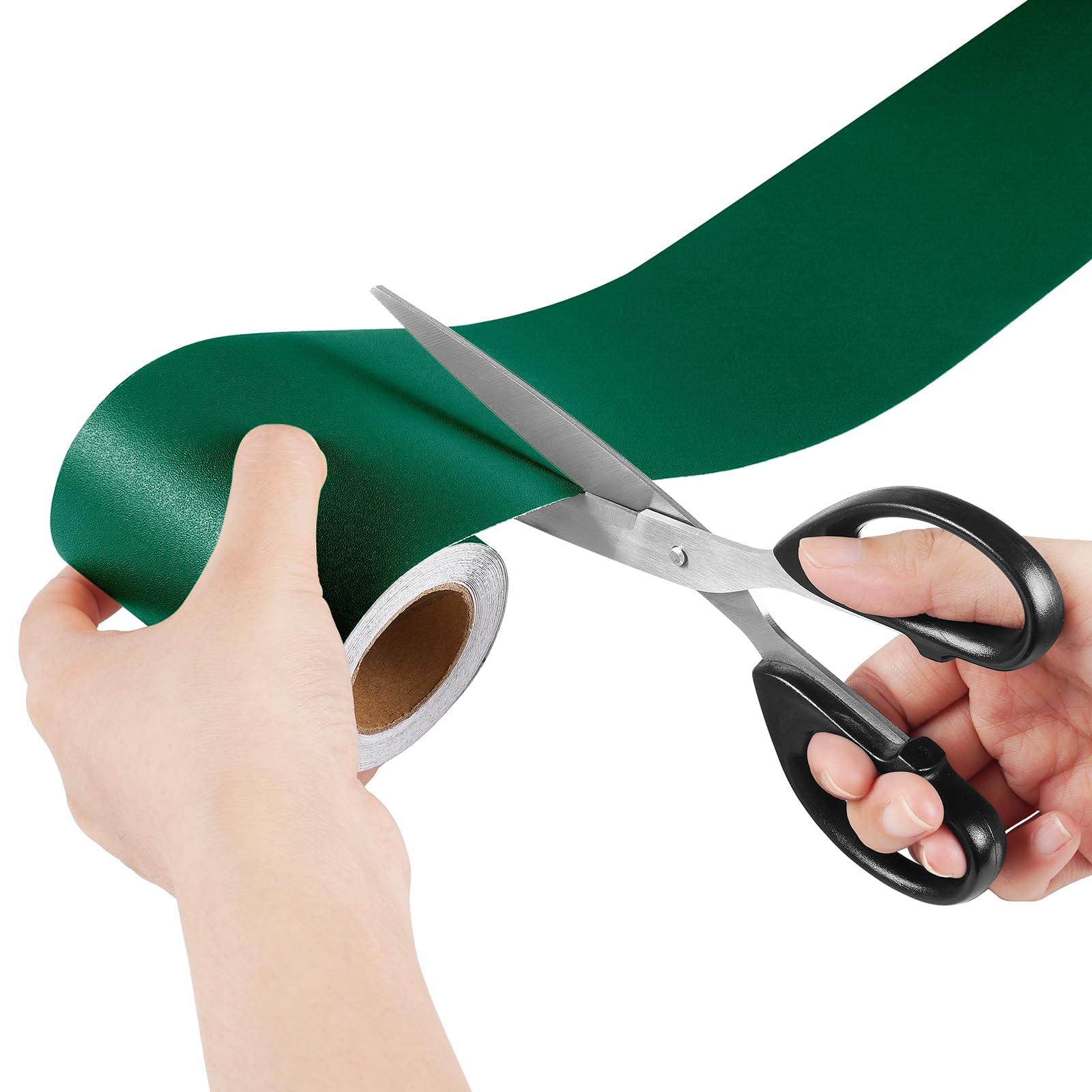 YENHOME Bordo Carta da Parati Adesiva Verde Scuro Impermeabile 7.6x600cm Bordo Adesivo per Parati PVC Verde Tinta Unita Muro Decorativa Adesiva Della Porta Decorazione Bagno Soggiorno
