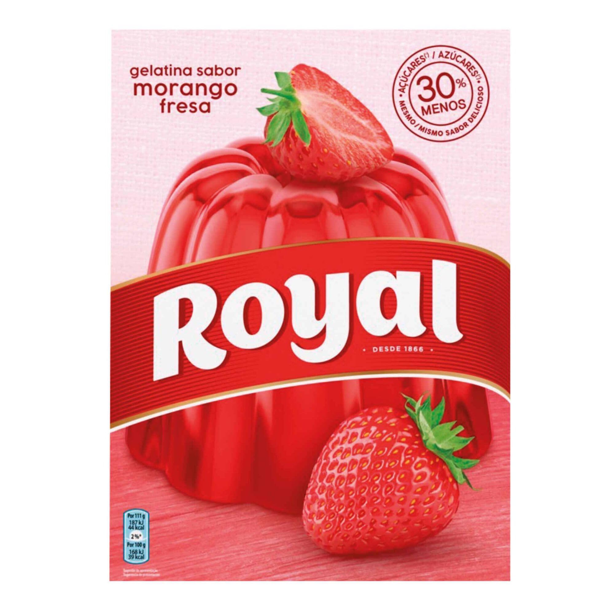 Royal Mix - Gélatine en poudre avec un mélange de saveurs | Fraise | Fruits de la passion | Citron | Ananas | Tropicale | 5 paquets de 4 oz | 30% Sucre en Moins