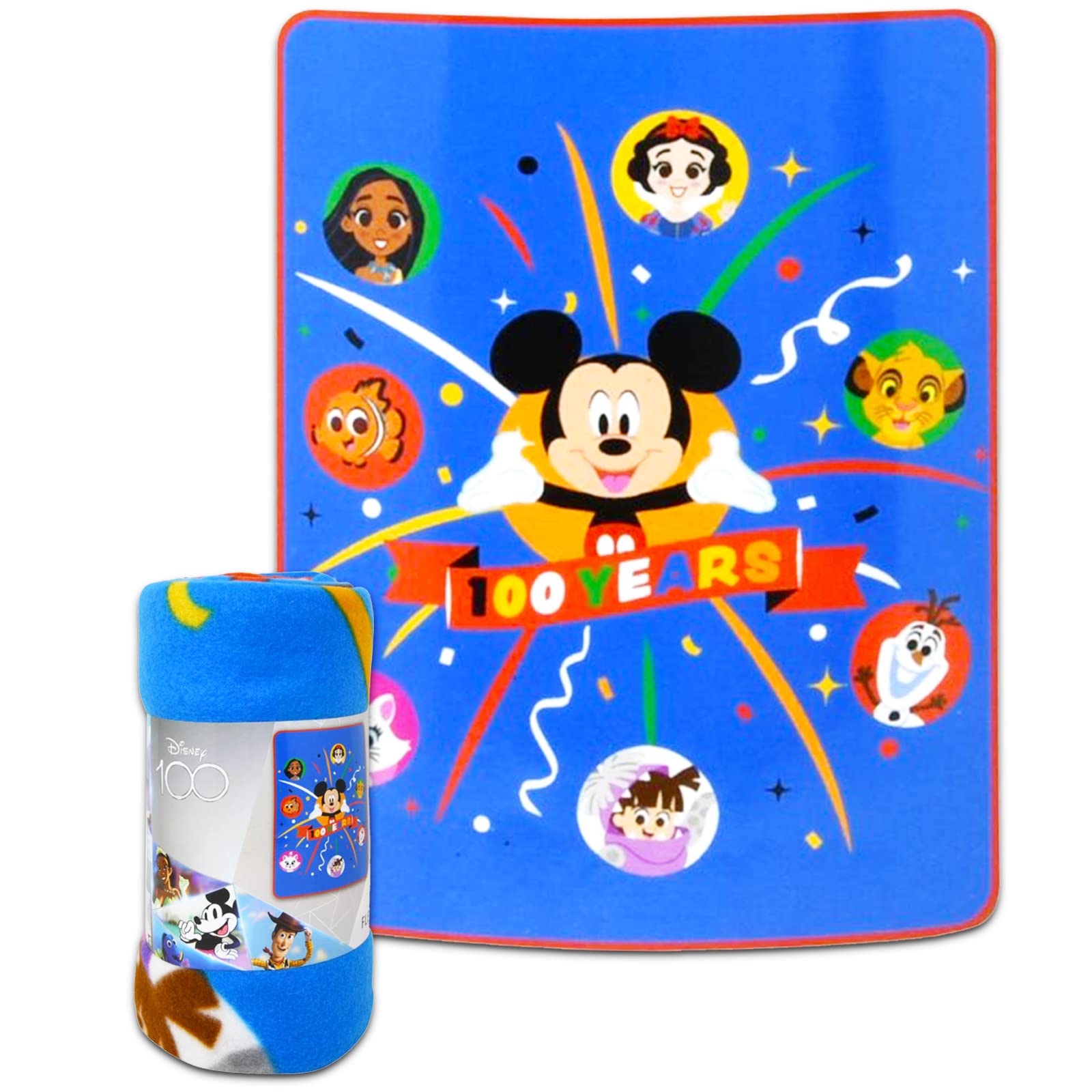 Disney Mickey Mouse Fleece Throw Blanket and Tote Bundle - Mickey Mouse Blanket, Tote, Stickers, More | Kids 45x60 Throw (Multicolor)
