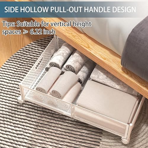 Miniatura 5 de Uyokcnie Contenedores de almacenamiento debajo de la cama, almacenamiento de zapatos debajo de la cama con ruedas, organización de almacenamiento