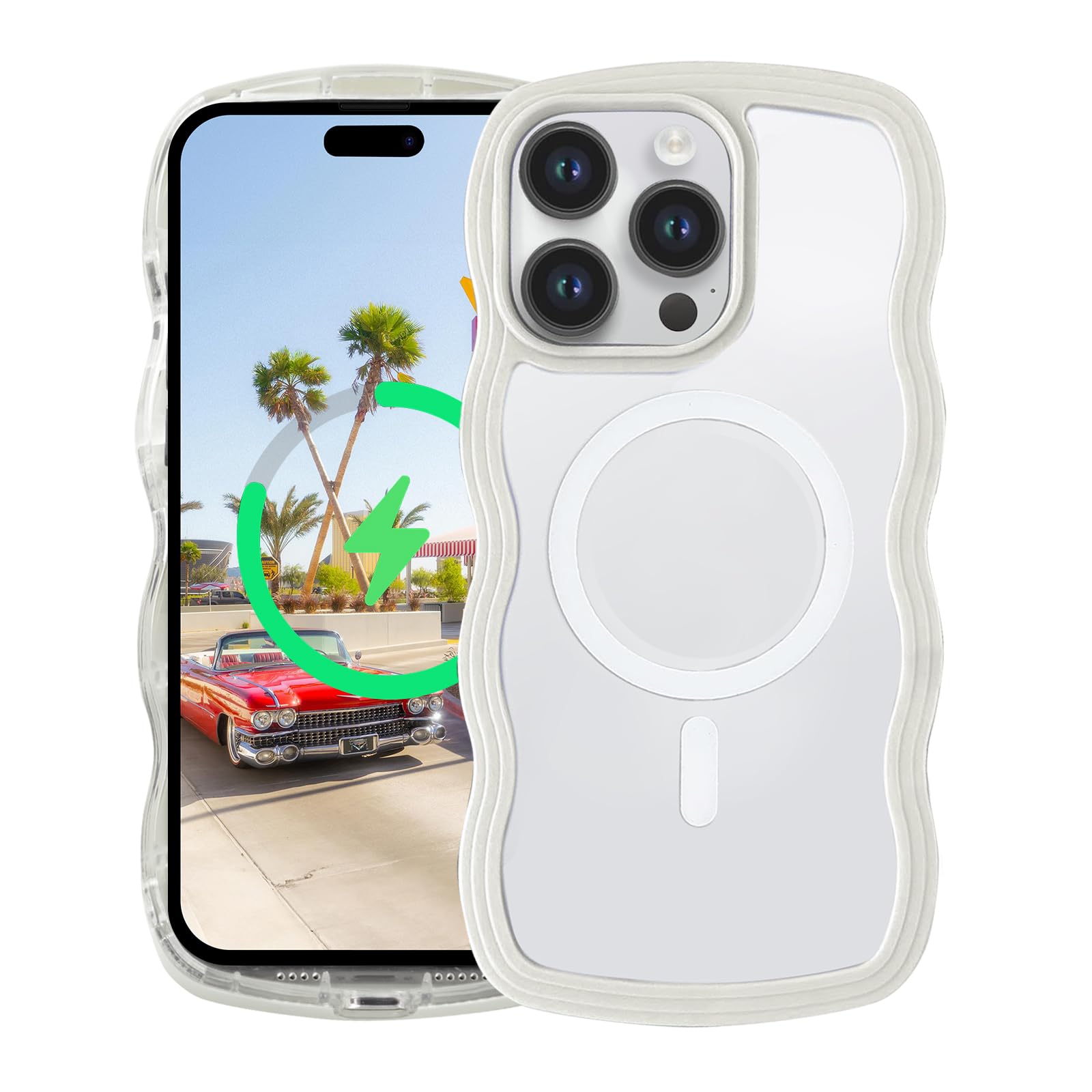 Amazon.com: UEEBAI Magnetic Candy Wave Frame Case for iPhone 12/12