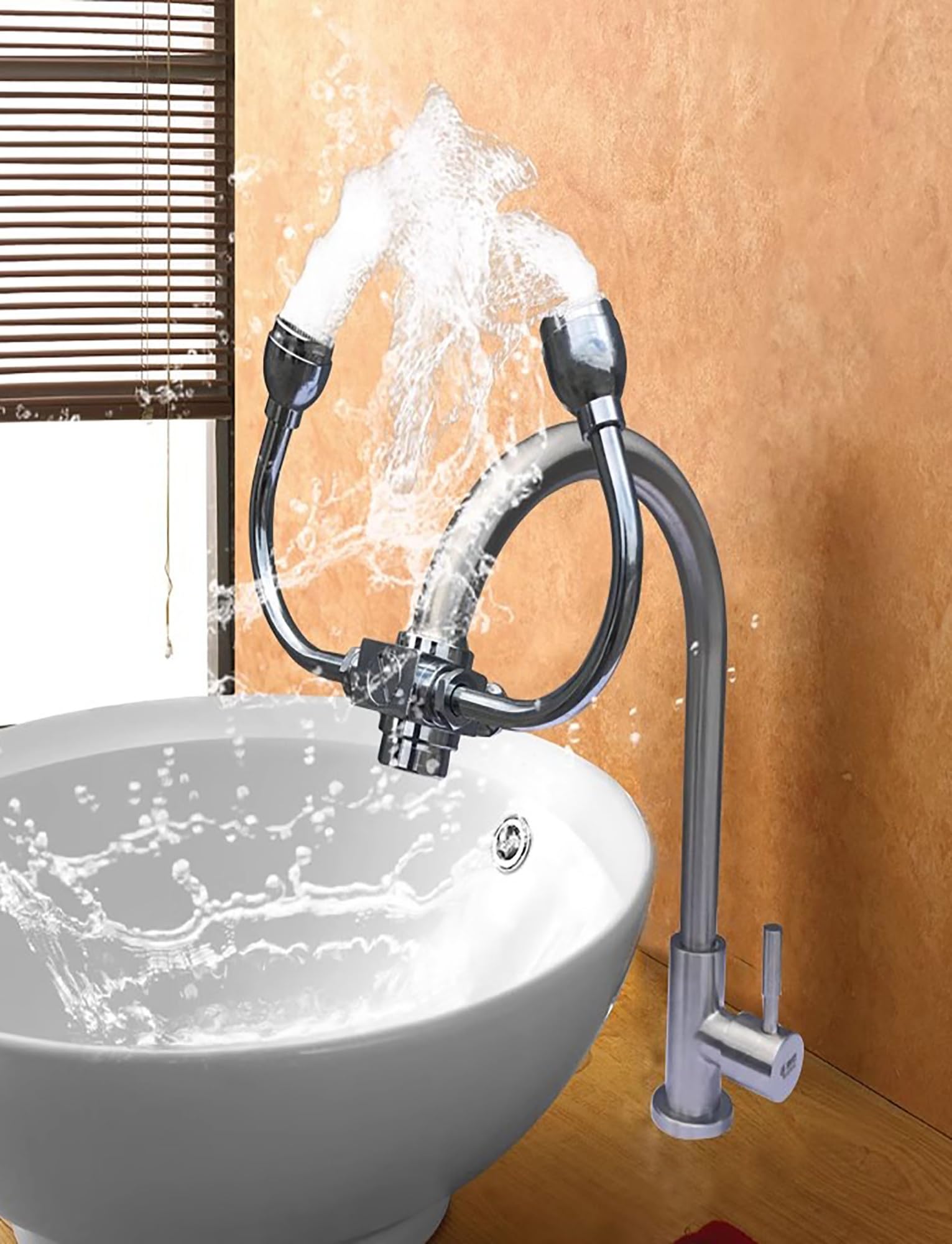 Generisch Augendusche mit Doppelfunktion und Wasserhahn, Notfall-Augenduschenstationen mit Wasserhahnanschluss für Waschbecken, Augenspüleinheit mit Augenspüllösung für die Erste Hilfe (Farbe 6)