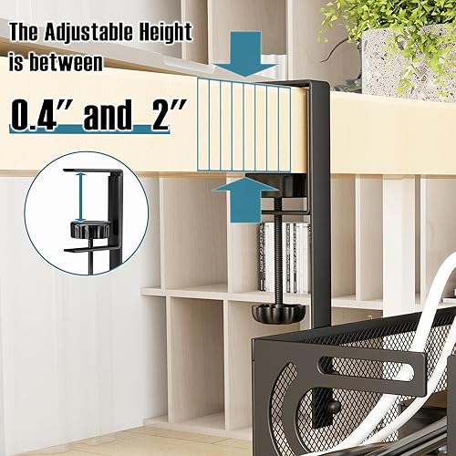 Miniatura 3 de Bandeja de organización de cables para debajo del escritorio, organizador de cables de 15.7 pulgadas para mesa, organizador de cables de escritorio