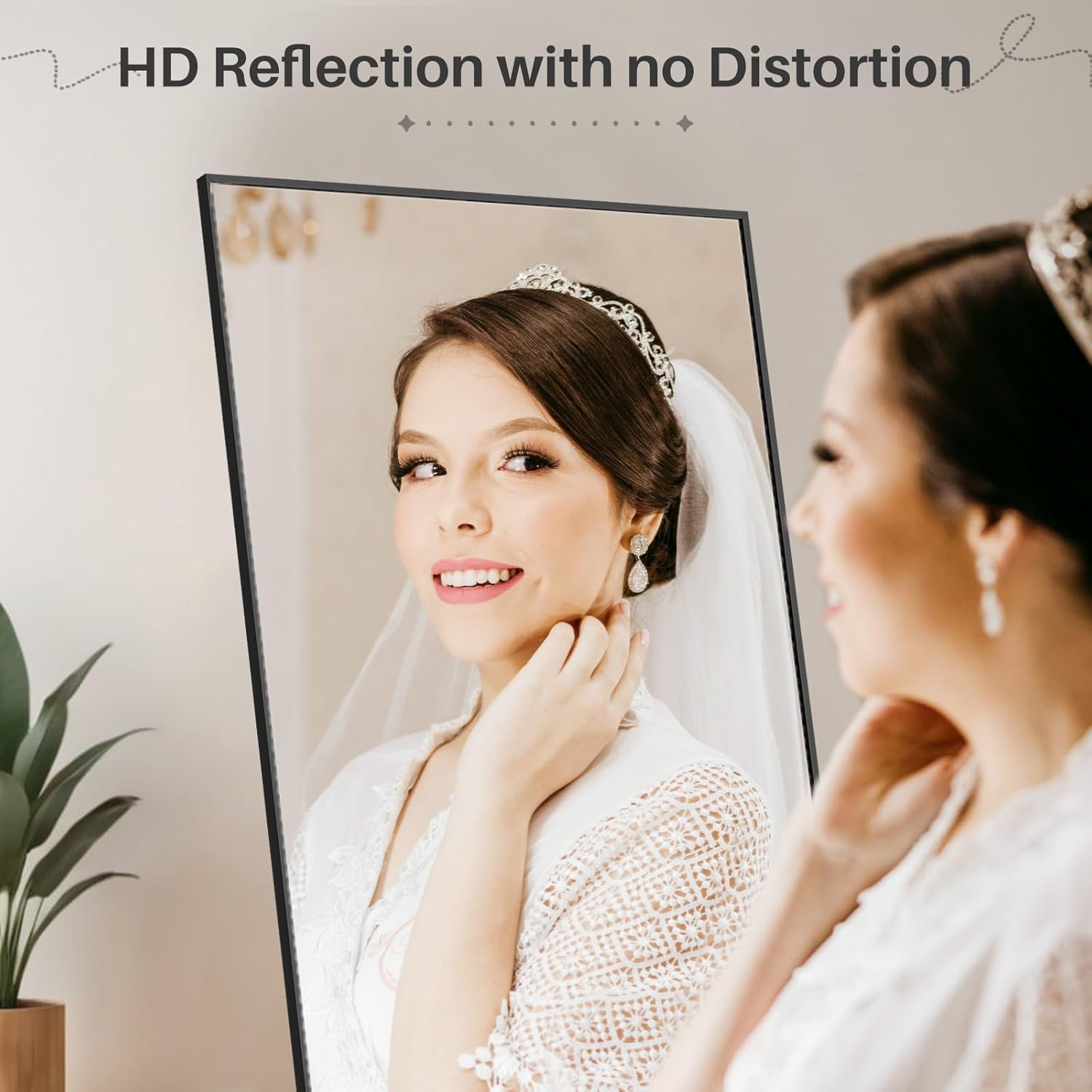 Mirror Full Length, 64"x21" Rectangle Full Body Mirror with Stand Aluminum Alloy Frame & Shatter-Proof Glass, Free Standing Leaning Floor Mirror Hanging Wall Mounted for Bedroom Cloakroom