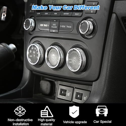 Miniatura 4 de Cubiertas de aleación para perilla de aire acondicionado interior de automóvil para Mazda MX-5 RF Miata 2009-2015 Cubierta de perilla de volumen