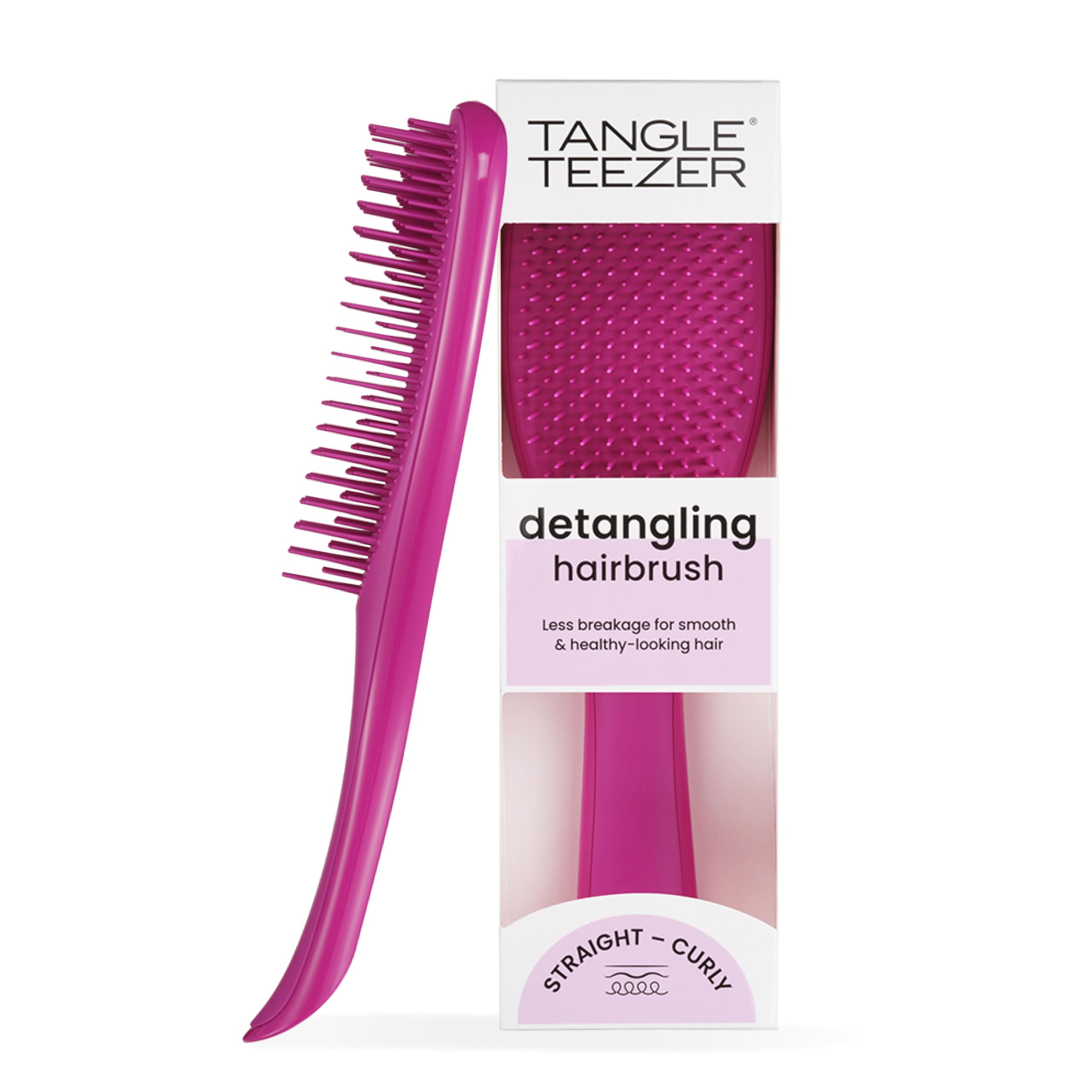 Tangle Teezer Ultimate Detangler - Szczotka do rozczesywania do wszystkich rodzajów włosów - Dwupoziomowe ząbki zmniejszają łamliwość i eliminują splątania - Electric Raspberry Pink