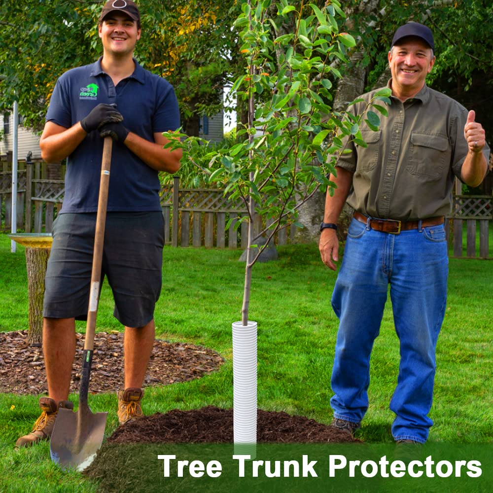 Corrugated Tree Guards, 7pcs Rigid PP Tree Trunk Protectors, Tree Bark Protector Sleeve Plant Guard Tube Wraps to Protect Bark, Tree Seedlings Tubes, Saplings Plants from Deer,Rodents, Mowers,Trimmers