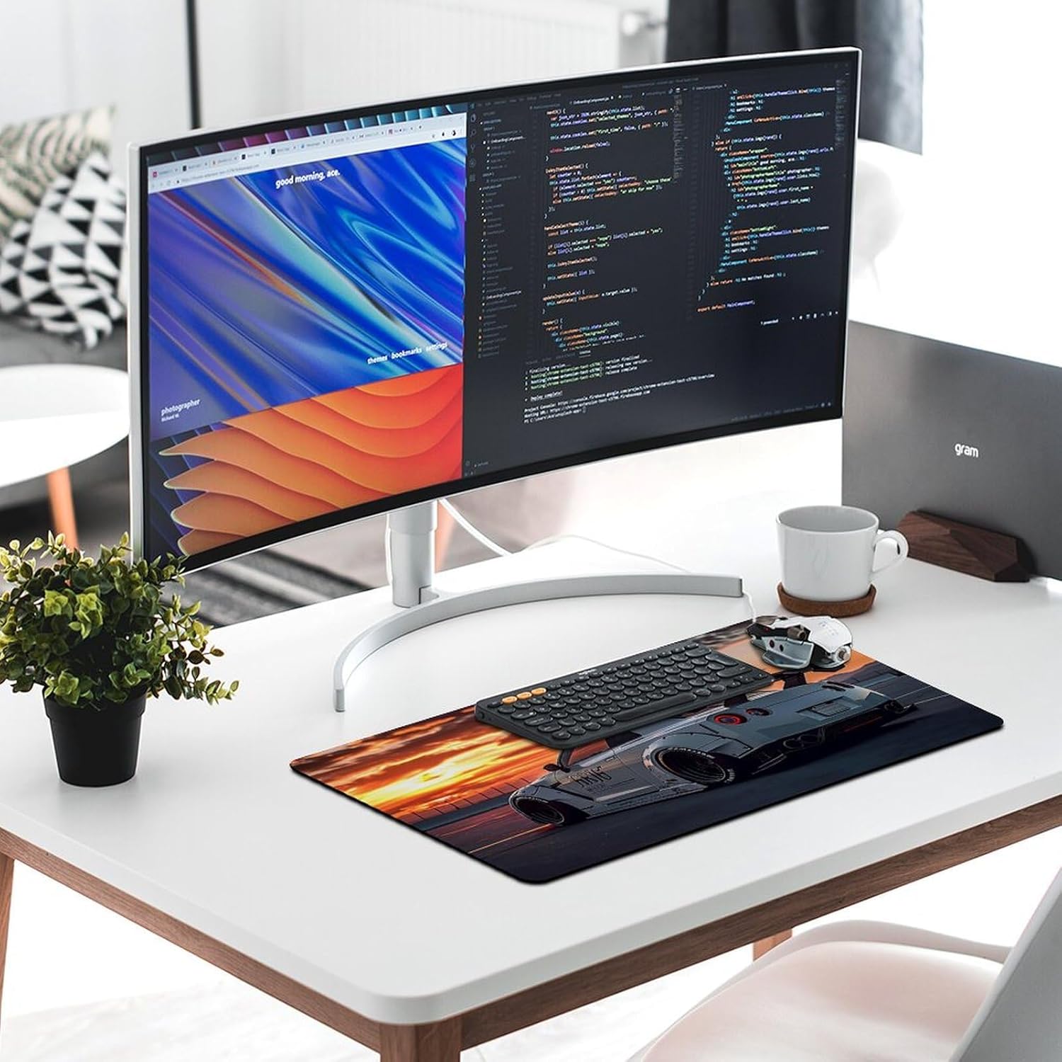 Large Mouse Pad JDM Car R35 Static Sport Sunset Desk Mat Computer Accessories Gaming Office Organizers Supplies Decor Essentials Keyboard Pads for Desk Rubber 40X80cm