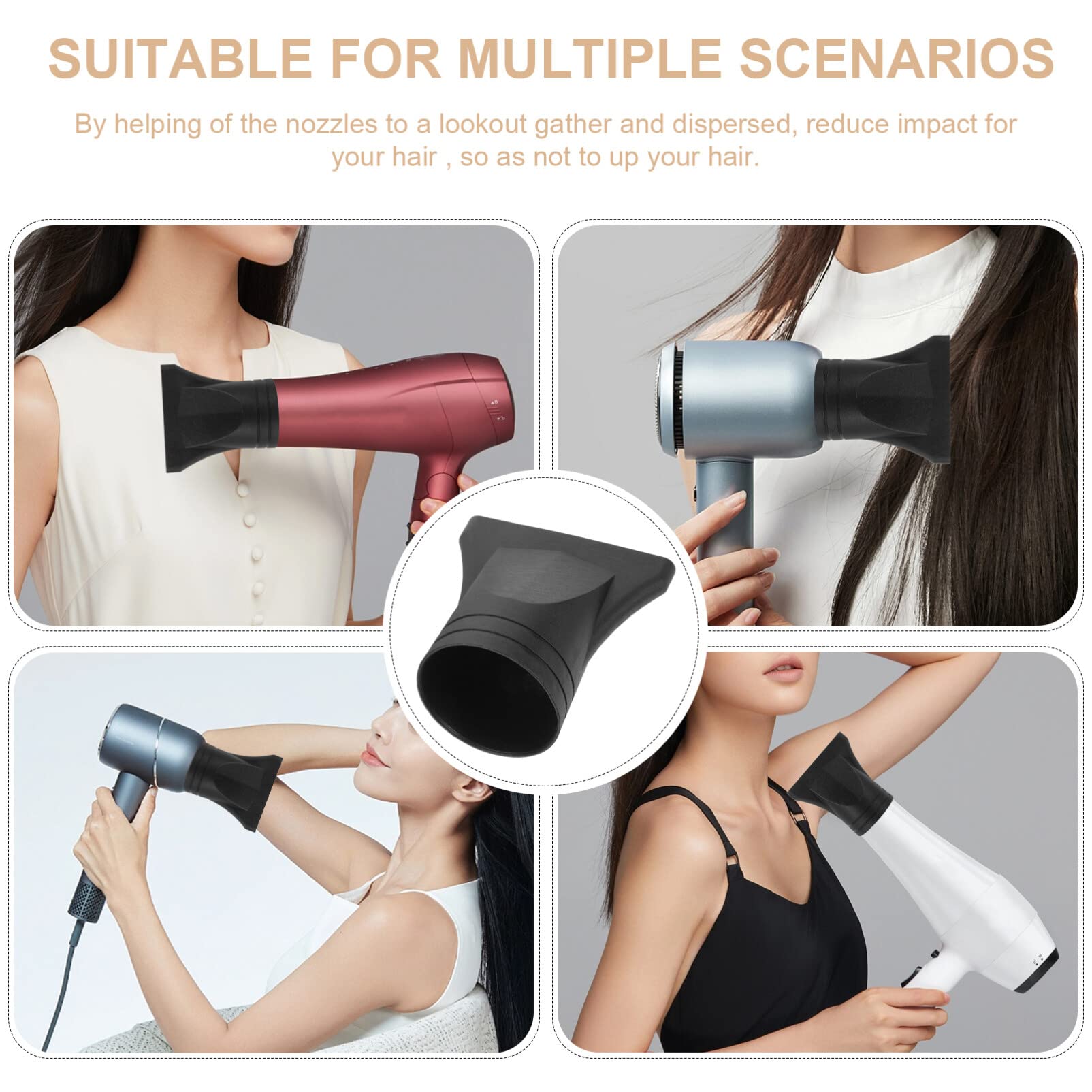 3pcs Hair Dryer Diffuser Blower Diffuser Dryer Nozzle Comb Hair Dryer Attachment Hair Dryer Blow Dry Attachment Crimper Hair Tool Hair Blower Nozzle Concentrate Nose Plastic Travel