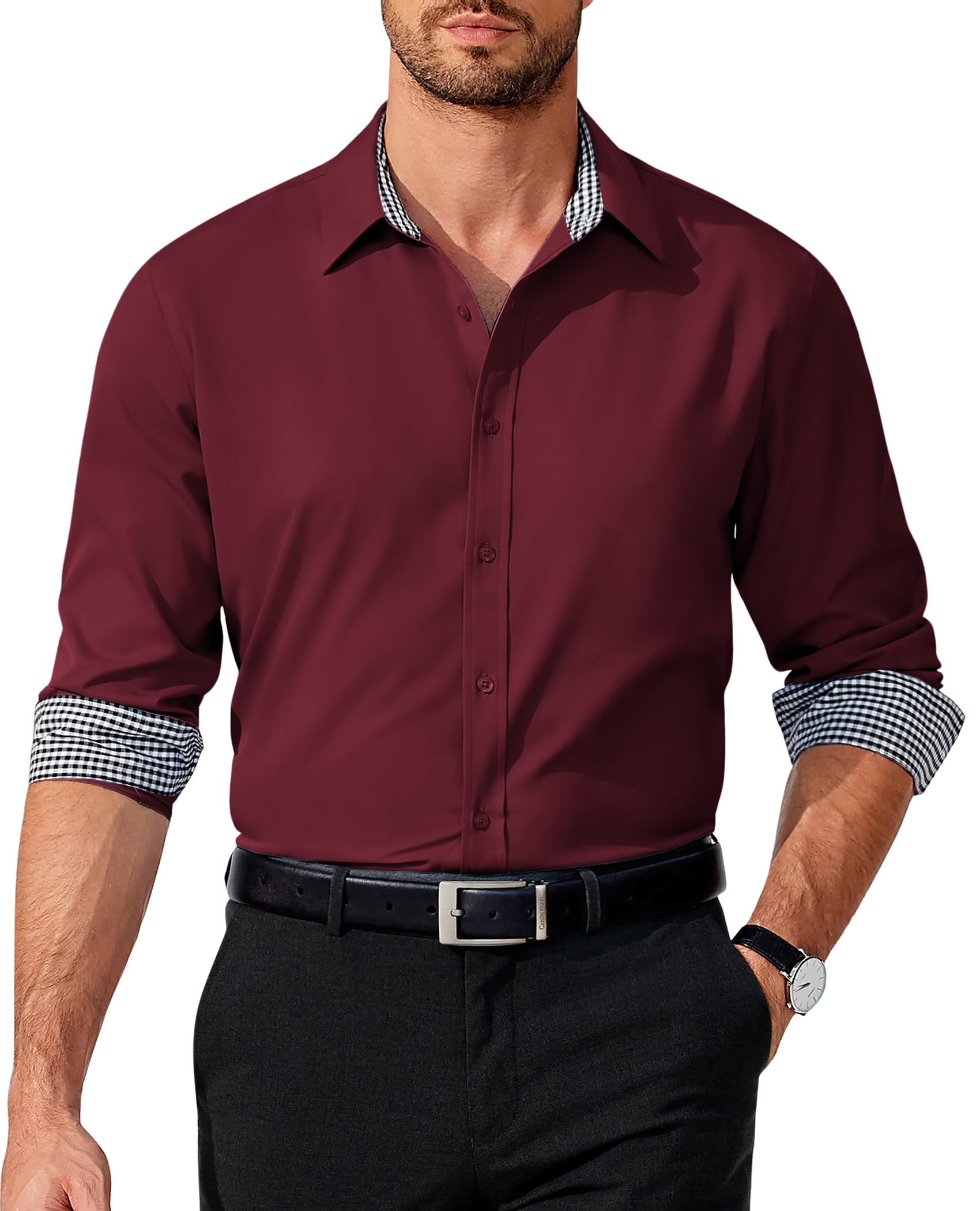 COOFANDY Men's Dress Shirt Long Sleeve Casual Button Down Shirt Wrinkle Free Formal Business Shirts