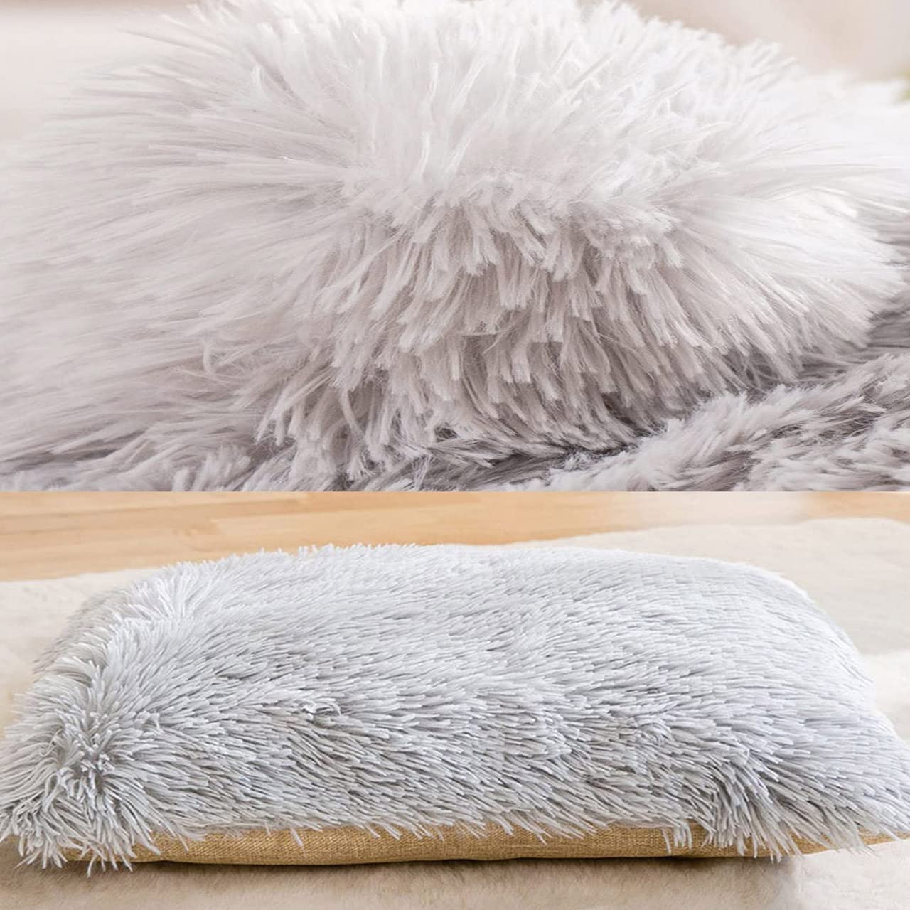 Hondenhuis huisdier tent kat grot bed, zacht comfortabel huisdier slaapkussen voor kat warm, opvouwbaar huisdier nest voor indoor kat hond kennel (S, pluche grijs