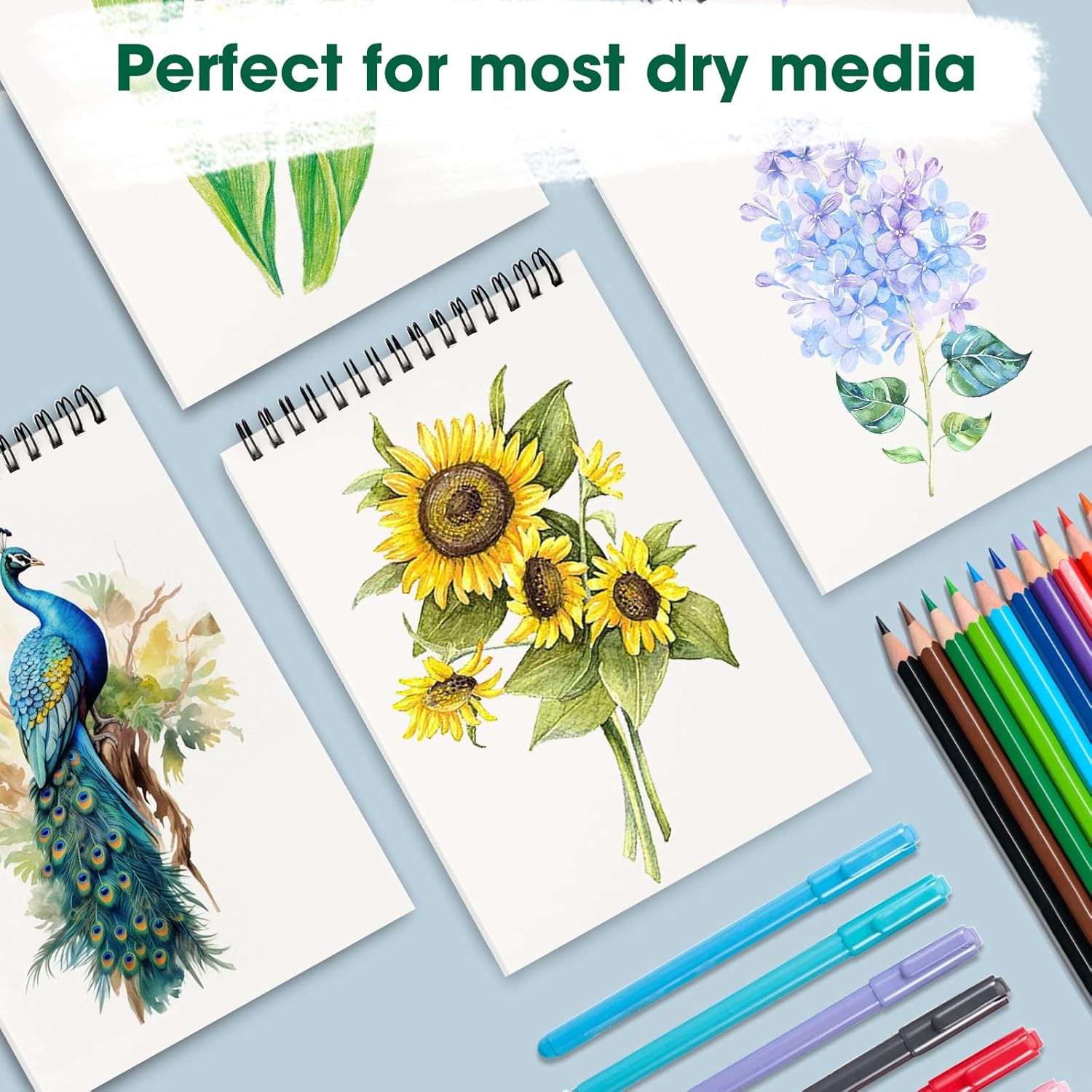 20 Pieces 5.5'' x 8.5'' Top Spiral Bound Sketch Books, 30 Sheets Each (68lb/100gsm) Bulk Artist Sketch Pads, Sketch Book for Kids, Art Sketchbooks for Painting