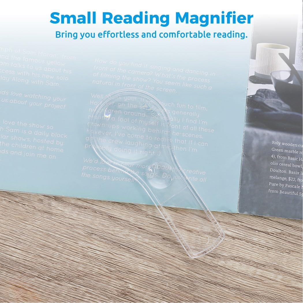 50 lupas con 50 cordones, 10 lupas de lectura de mano de 5x, mini lentes de cristal de lupa acrílicas, lentes de mano portátiles para observación científica