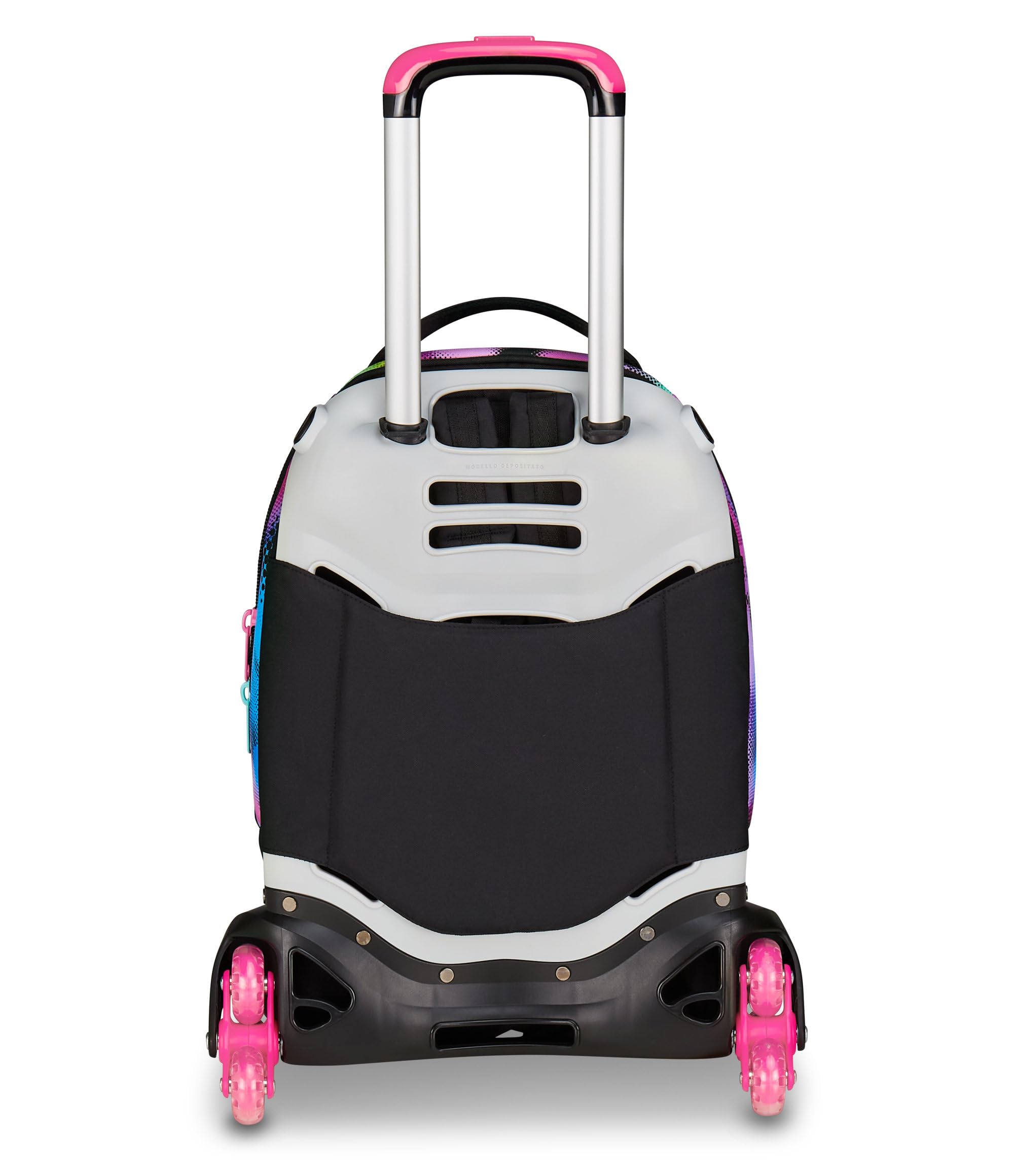 Seven Trolley Scuola Jack 3 Ruote Detach Write Down, Fucsia Azzurro, Zaino Con Carrello Sganciabile Da 37 Litri, Tasca Borraccia, Zainetto Staccabile, Multiuso e Spazioso, Per Scuola Elementare e