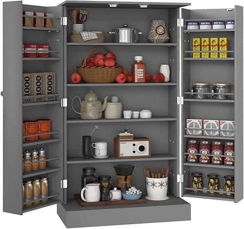 Miniatura 1 de VEKOO - Armario de almacenamiento de despensa de cocina de 41 pulgadas, armarios de almacenamiento de alimentos con puertas y estantes ajustables,