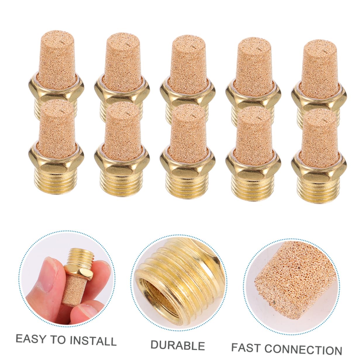 Healeved 30pezzi Silenziatori Pneumatici Ottone Per Valvole Diffusori Di Aria e Rumore Accessori Per Compresse e Attrezzi Pneumatici