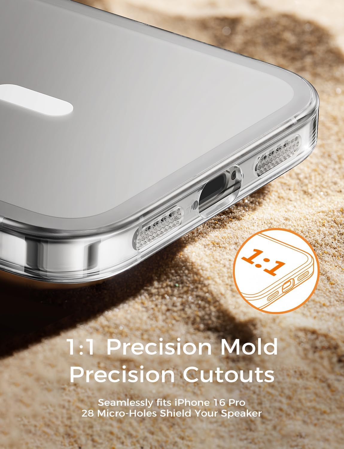 MAGIC JOHN Magnetic for iPhone 16 Pro Case [Full Camera Protection] [180°Foldable Stand] [Never Yellowing] [Camera Control Button] Speaker dust-Proof, Drop Protection，Clear - Image 9