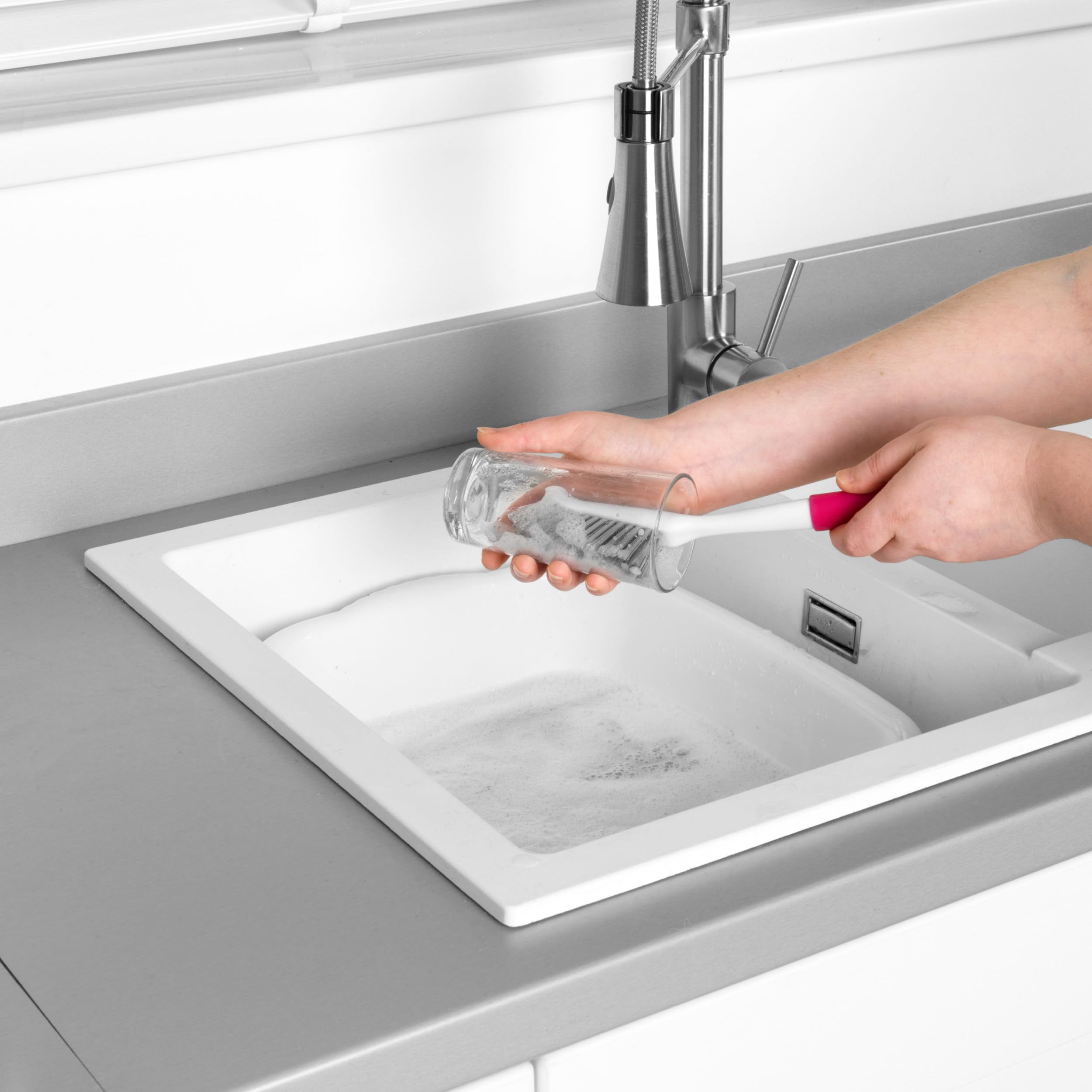 Spazzola Per Piatti Antibatterica Kleeneze - Con Raschietto, Per Pulizia Pentole E Stoviglie - Foto 5