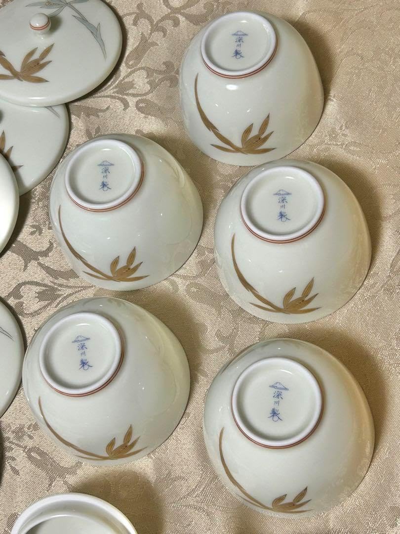 【送料無料】宮内庁御用達 深川製 番茶器 77 ホーム＆キッチン 宮内庁御用達 深川製磁 葡萄 玉露揃 茶器セット