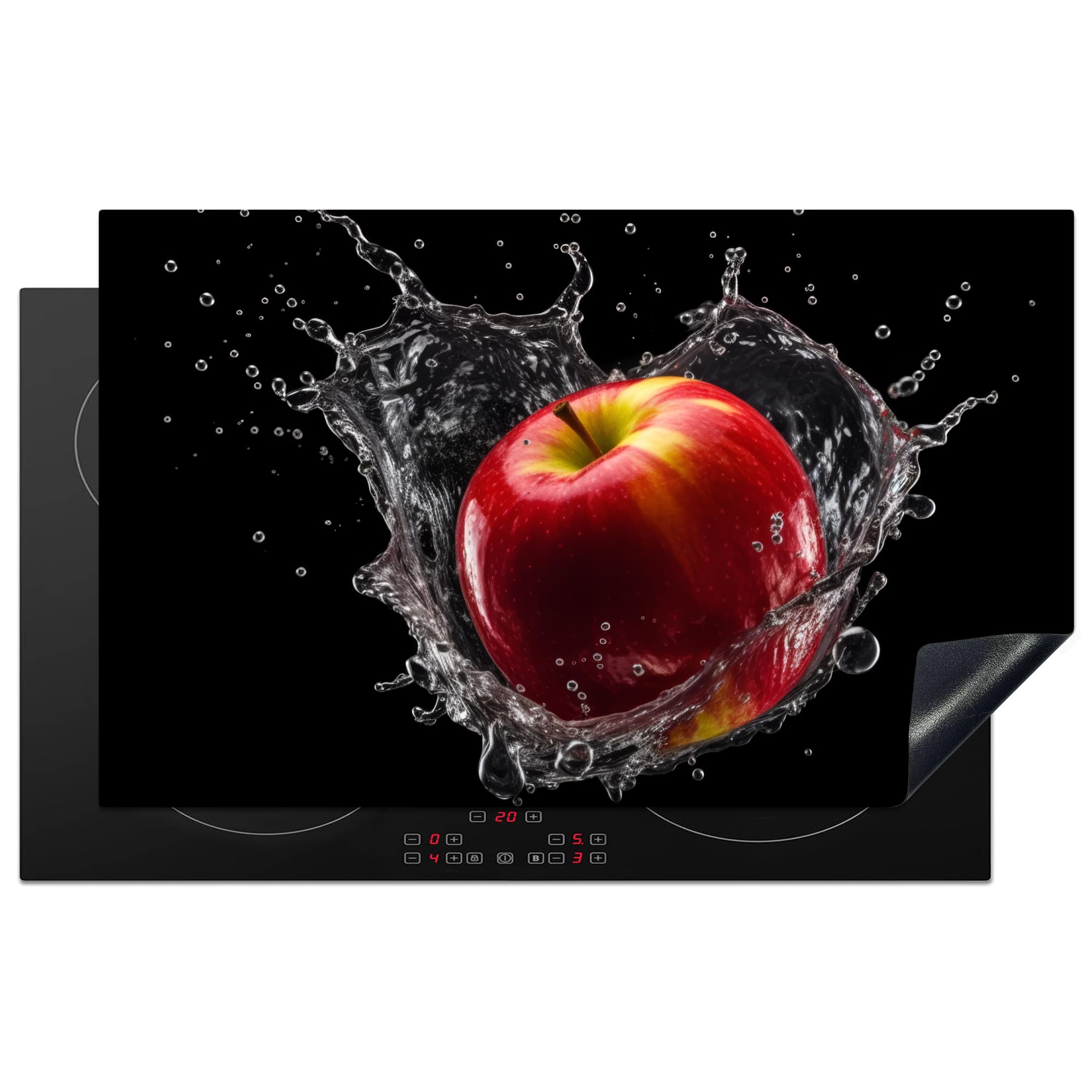KitchenYeah© Induction Hob Protector Mat 20.3"x32.7" / 83x51.5 cm Cooker Top Protectors Cover Ceramic Covers Electric Hobs Vinyl Apple - Red - Water - Black - Fruit