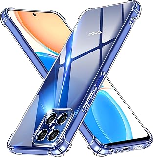 ivoler Case for Honor X8 4G (Not for Honor X8 5G), Ultra Transparent Silicone Shockproof Protective Case with Reinforced Corners, Clear Thin Soft TPU Bumper Cover