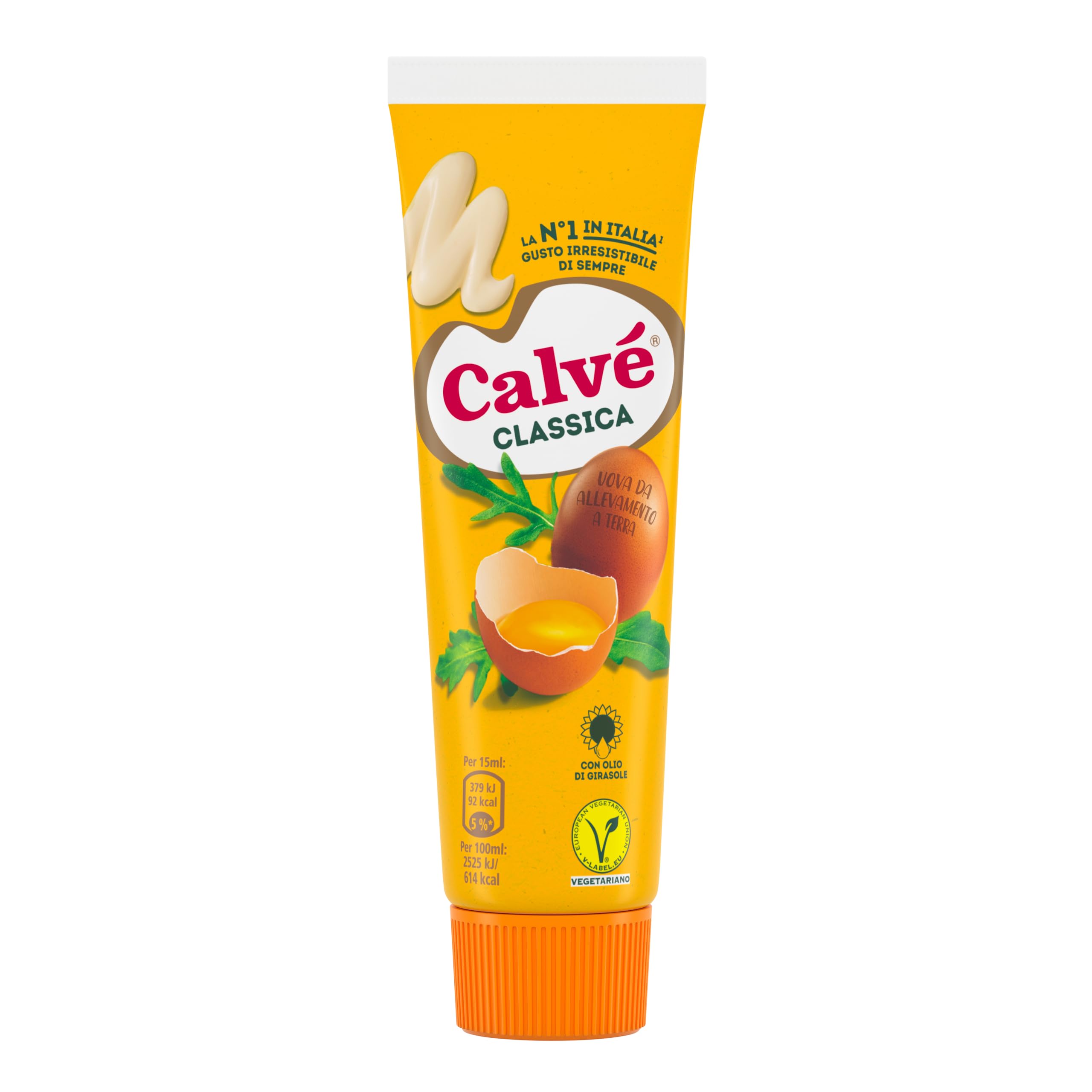 Calvé Maionese Classica, Formato 150 ml, Maionese Calvé Classica con Olio di Semi di Girasole, Ideale per Sandwich e Tartine, Senza Conservanti e Senza Zuccheri, Senza Glutine, Vegetariano