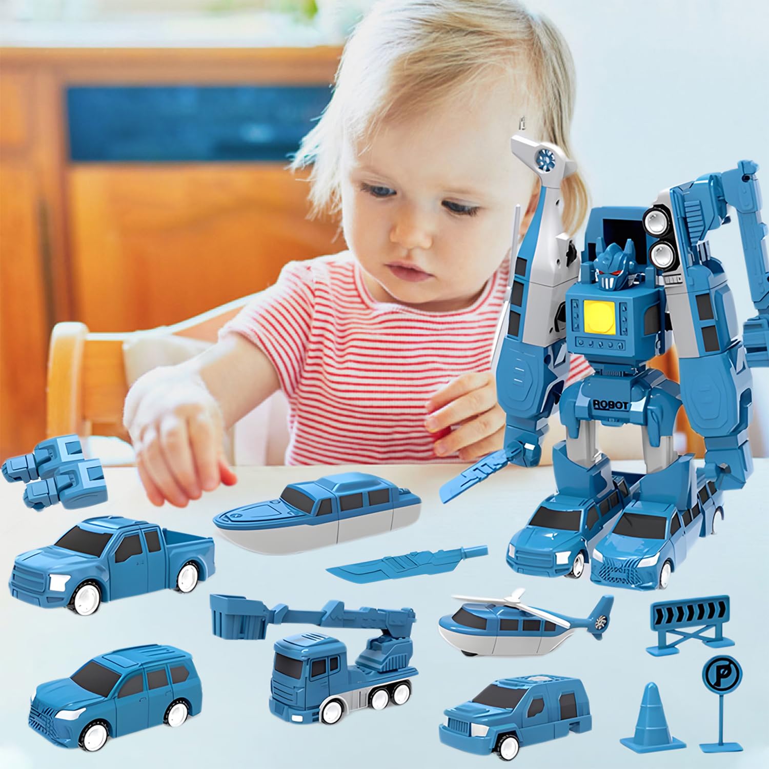TOYBY 26 Pcs Magnetic Transform Engineering Car Assembled Toys with Storage Box, Toys for Toddlers 3-4 Magnetic Blocks for Kids Age 3-5 4-9 Outdoor Toddler Activities Toys