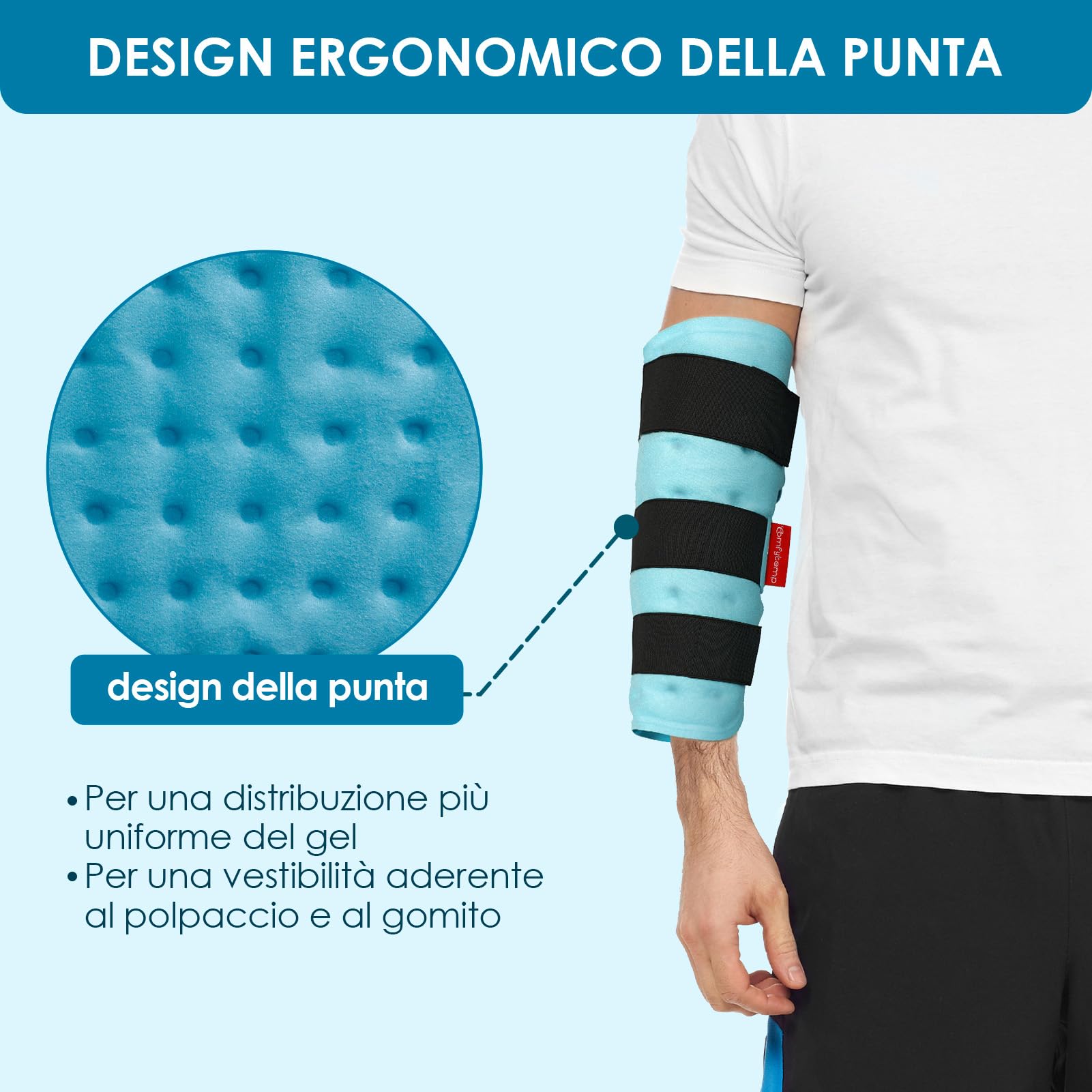 Comfytemp 2 Unità Impacchi di Ghiaccio Riutilizzabili per Polpacci, Ginocchia, Gambe, Braccia, Spalle, Collo e Gomiti, Impacchi Freddi e Caldi per Alleviare Dolori, Gonfiori e Tendiniti 30 x 30cm