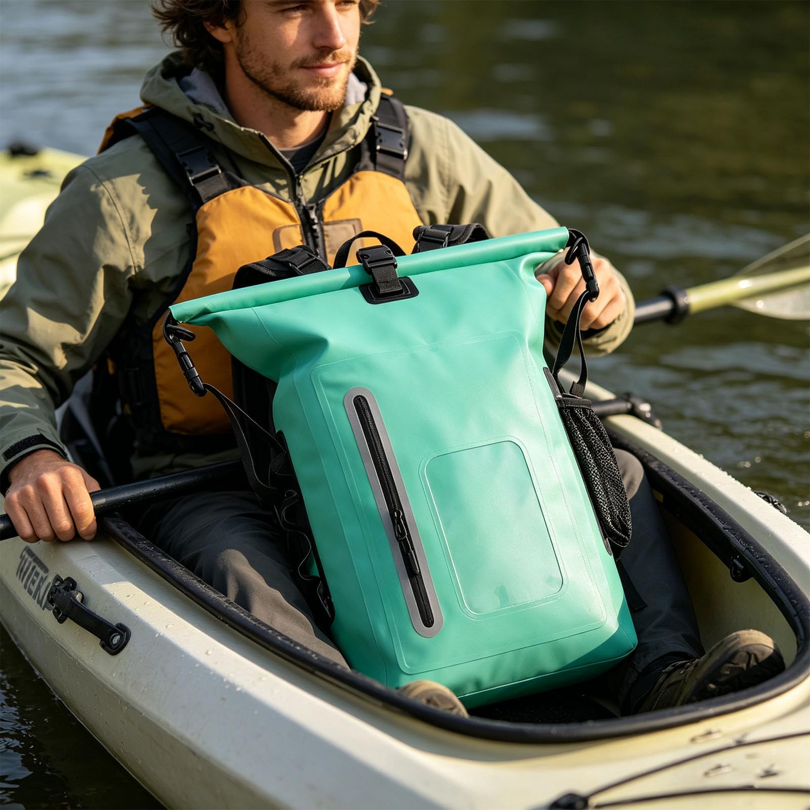 Dry Bags wodoodporny plecak 25 l dla mężczyzn i kobiet, wytrzymały, amortyzowany plecak turystyczny do pływania kajakiem, pływania łodzią, wiosłowania, wędkowania