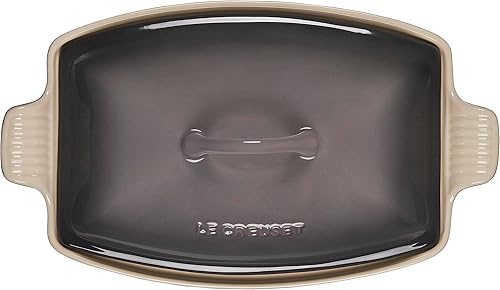 Miniatura 8 de Le Creuset Heritage Stoneware - Panadero profundo con tapa, 4.5 cuartos de galón., Blanco