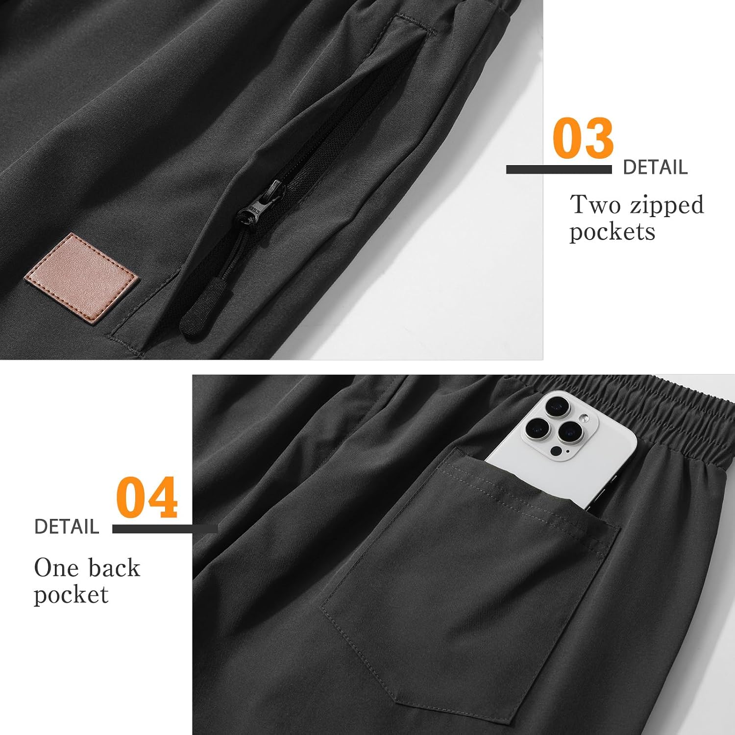 Men's Running Shorts Jogging Fitness Gym Quick Dry Breathable with Zip Pockets image 5