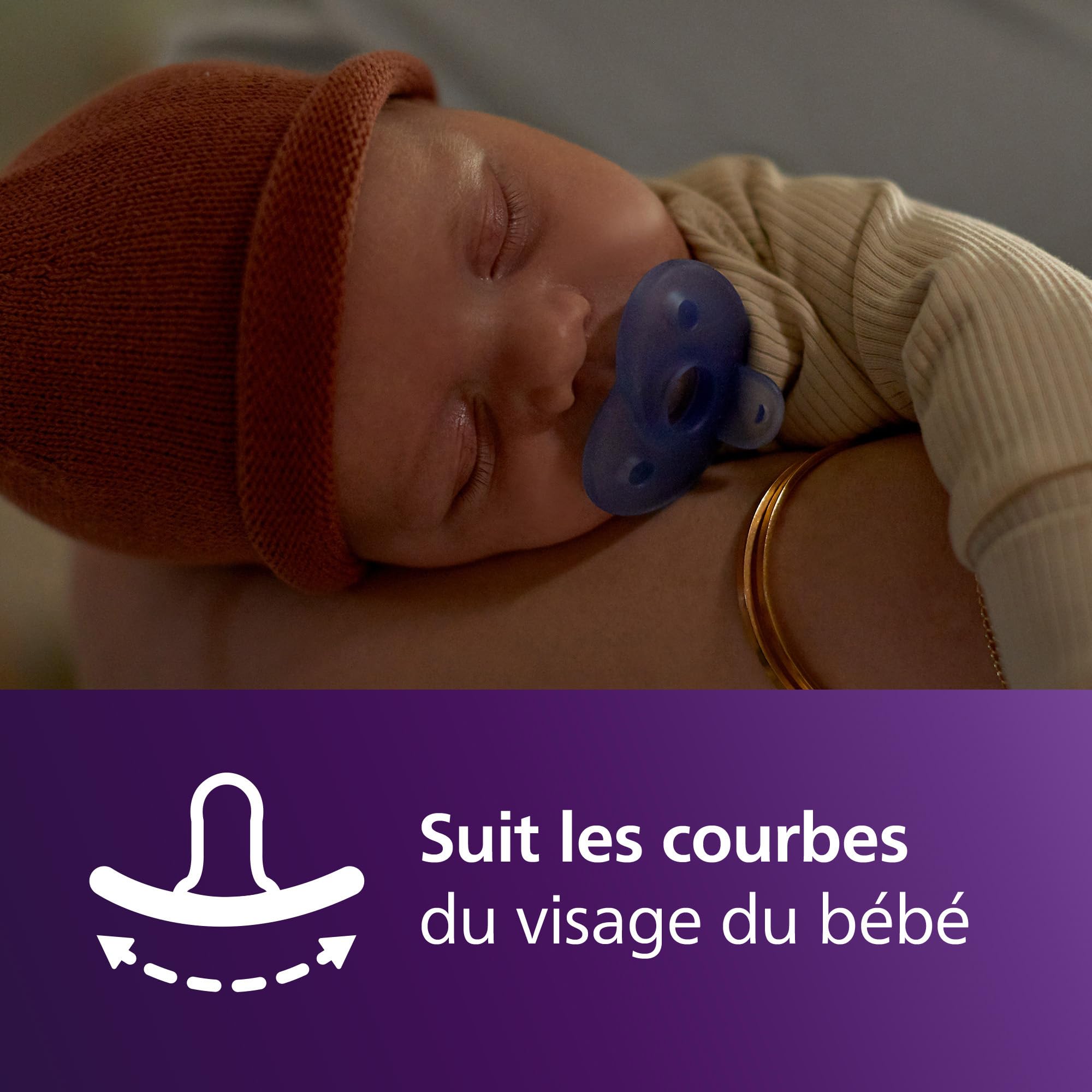 Philips Avent sucettes Soothie - Tétine orthodontique pour nouveau-nés âgés de 0 à 6 mois, conception monobloc, téterelle souple en silicone pour réduire la pression, sans BPA, lot de 2, SCF099/26