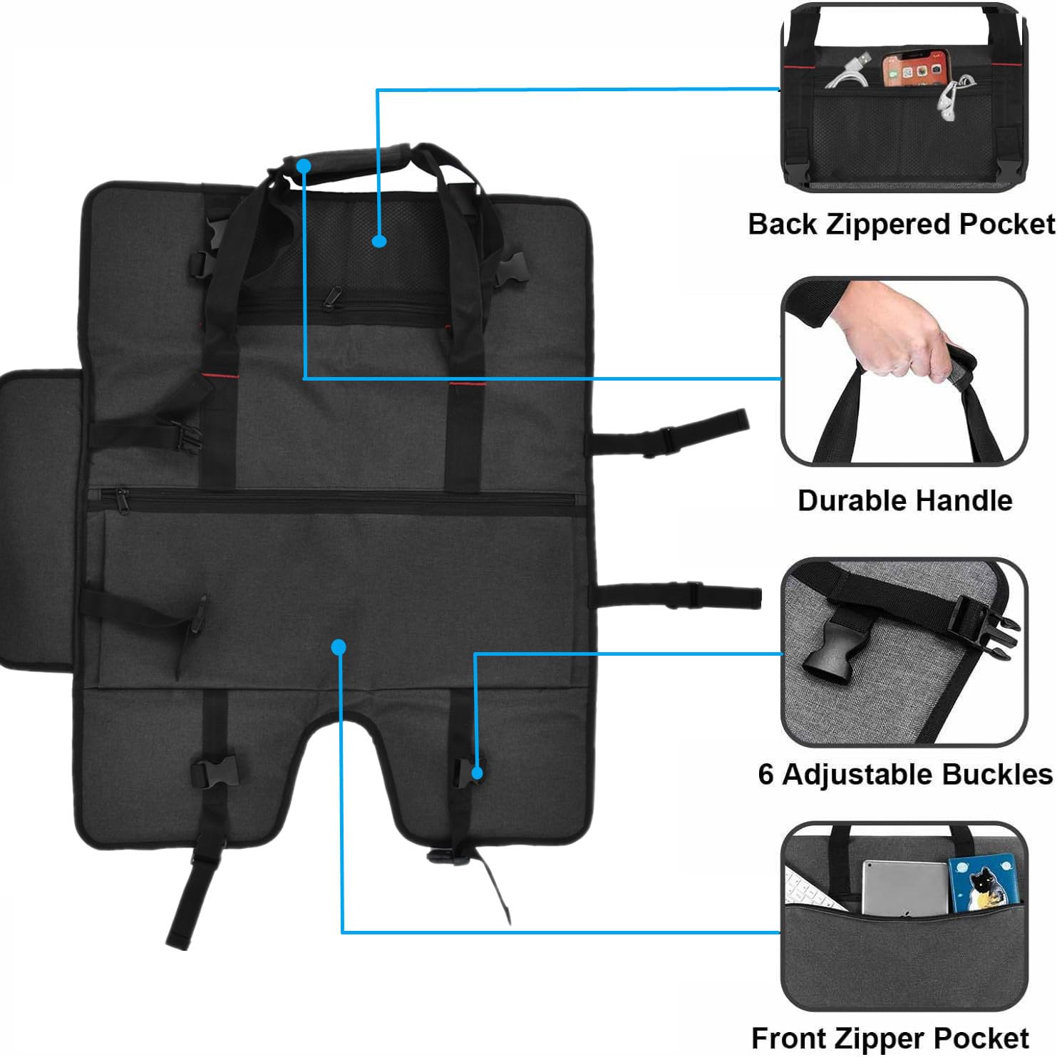 Funda de transporte para monitor de 24 pulgadas LCD, bolsa de almacenamiento protectora, portátil, Black
