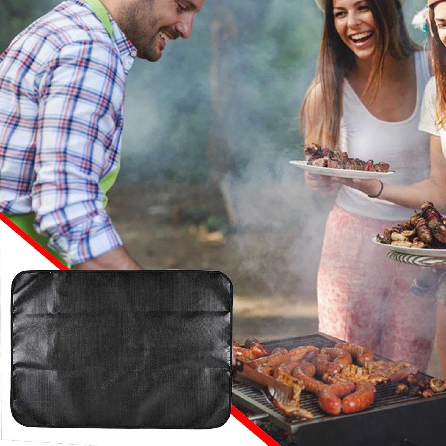 Fire Boxes Mat - BBQ Grill Mat | Under Grill Mats | Waterproof Cover Protector | Double Sided Fire Resistant Pad For Cover